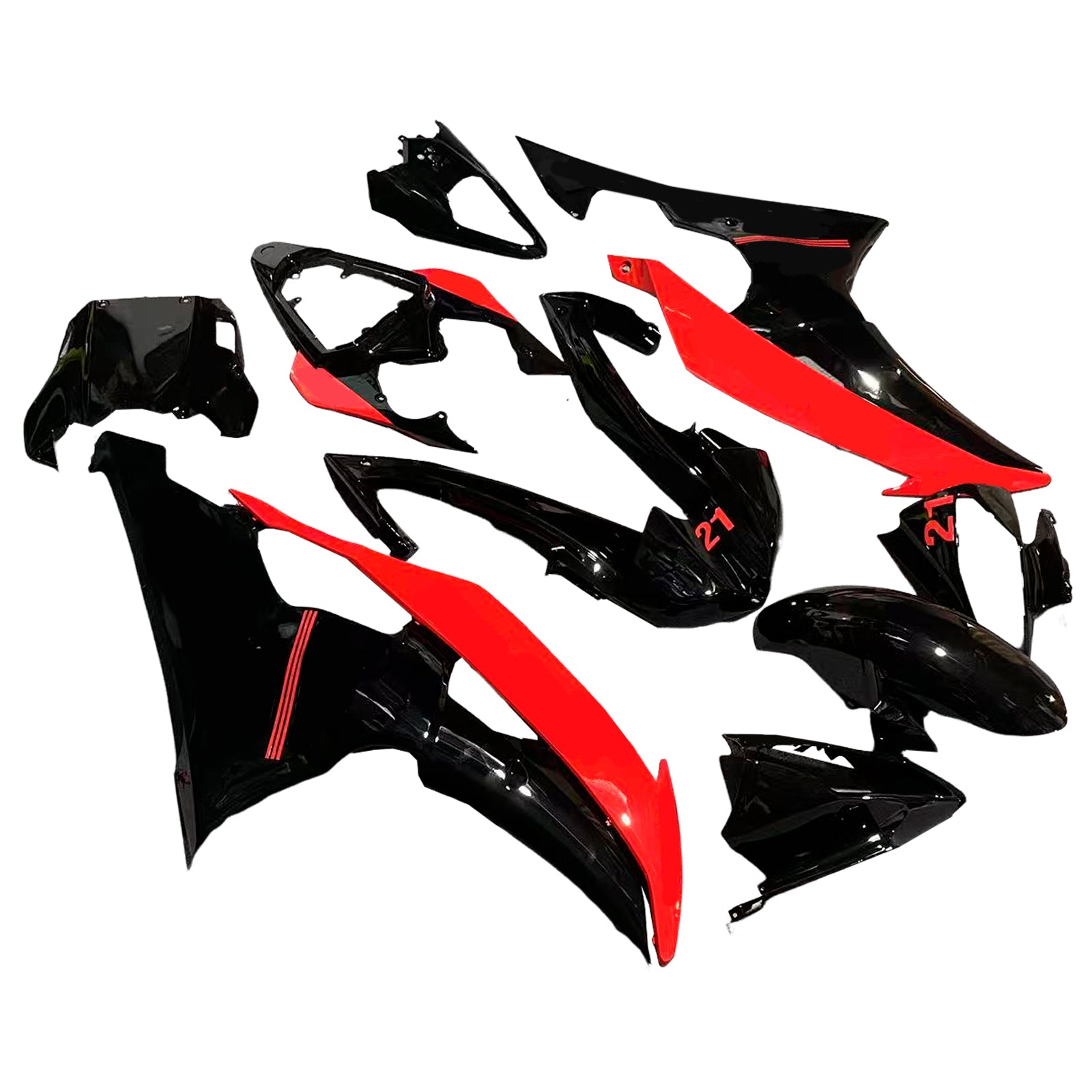Amotopart Yamaha 2008-2016 YZF 600 R6 Black Red Fairing Kit