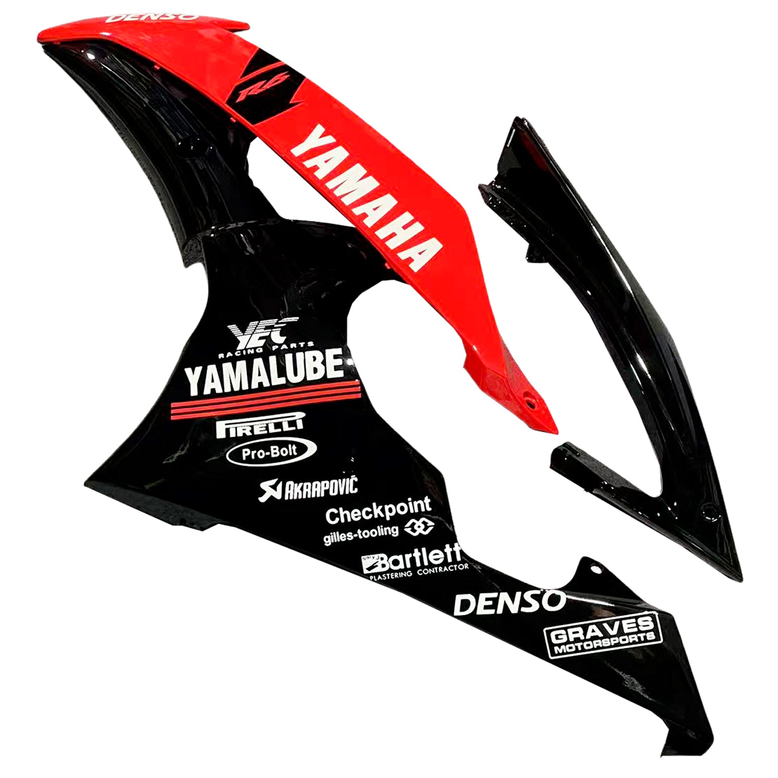 Amotopart Yamaha 2008-2016 YZF 600 R6 Black Red Fairing Kit