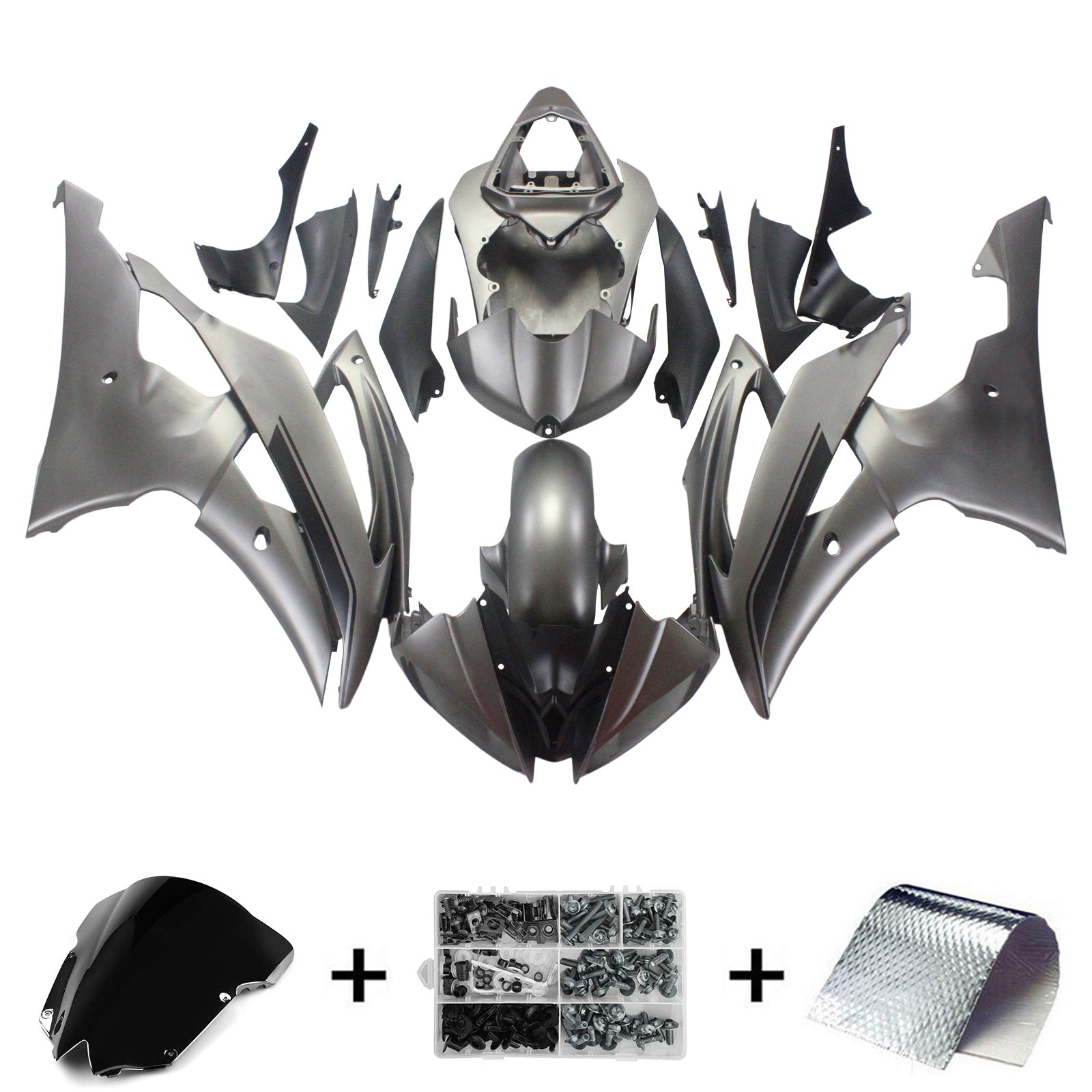 Amotopart Yamaha 2008-2016 YZF 600 R6 Grey Realing Kit