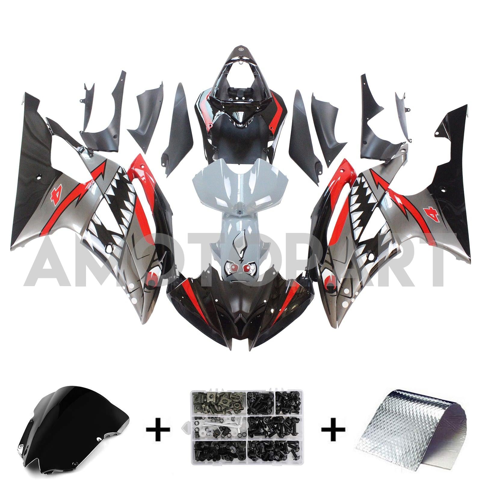 Amotopart Fairing Kit Bodywork Plastic ABS fit For Yamaha YZF 600 R6 2008-2016