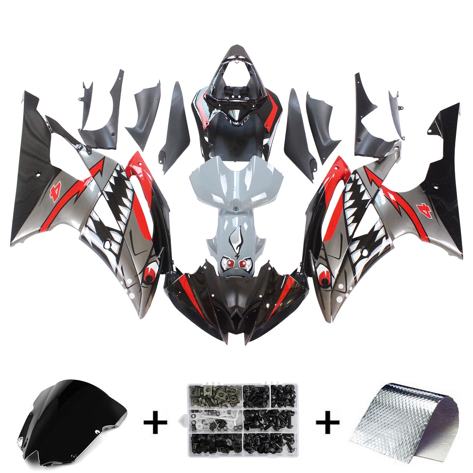 Amotopart karoserie karoserie Plastová abs vhodná pro Yamaha YZF 600 R6 2008-2016