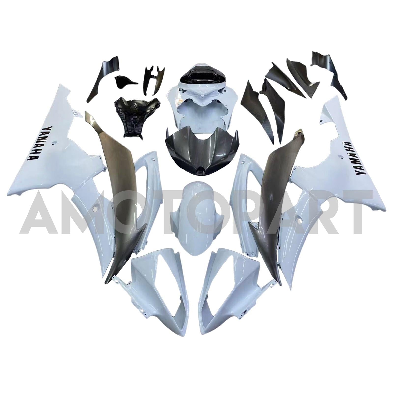 Amotopart Yamaha YZF 600 R6 2008-2016 White&Grey Fairing Kit
