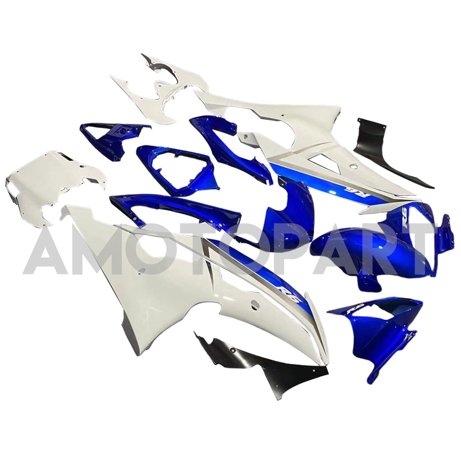 Amotopart Yamaha YZF 600 R6 2008-2016 Blue&White Style3 Fairing Kit