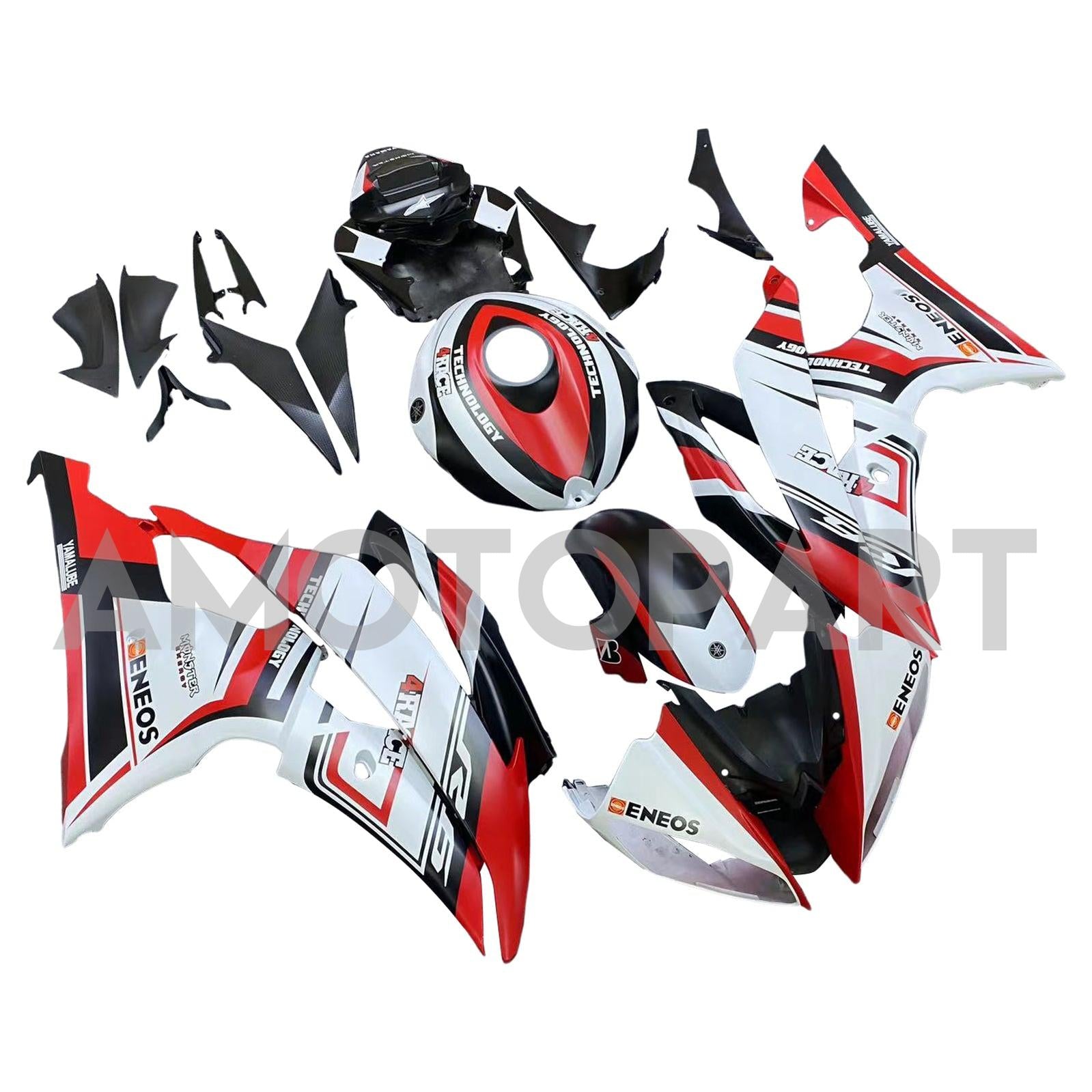 Amotopart Yamaha YZF 600 R6 2008-2016 Red&White Style4 Fairing Kit