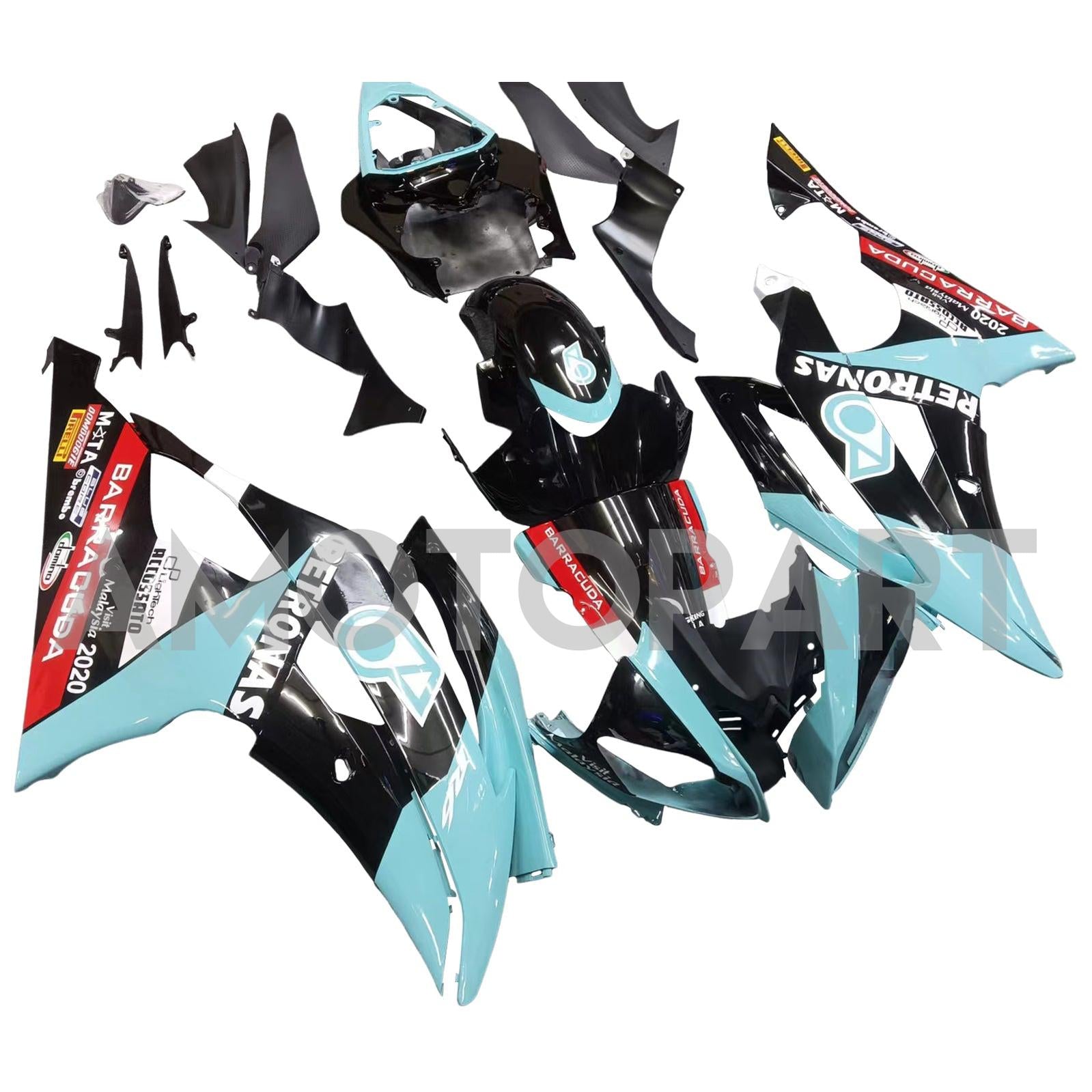 Amotopart Yamaha YZF 600 R6 2008-2016 Blue&Black Petronas Fairing Kit