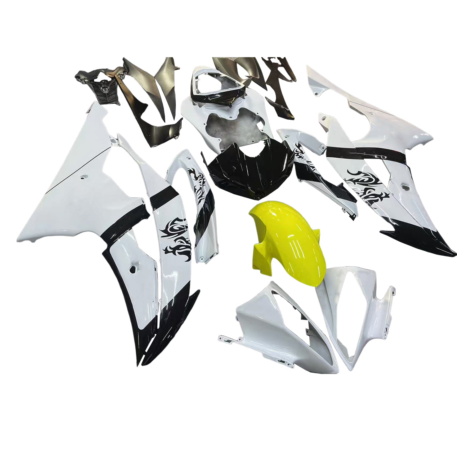 Amotopart Yamaha YZF 600 R6 2008-2016 White Fairing Kit