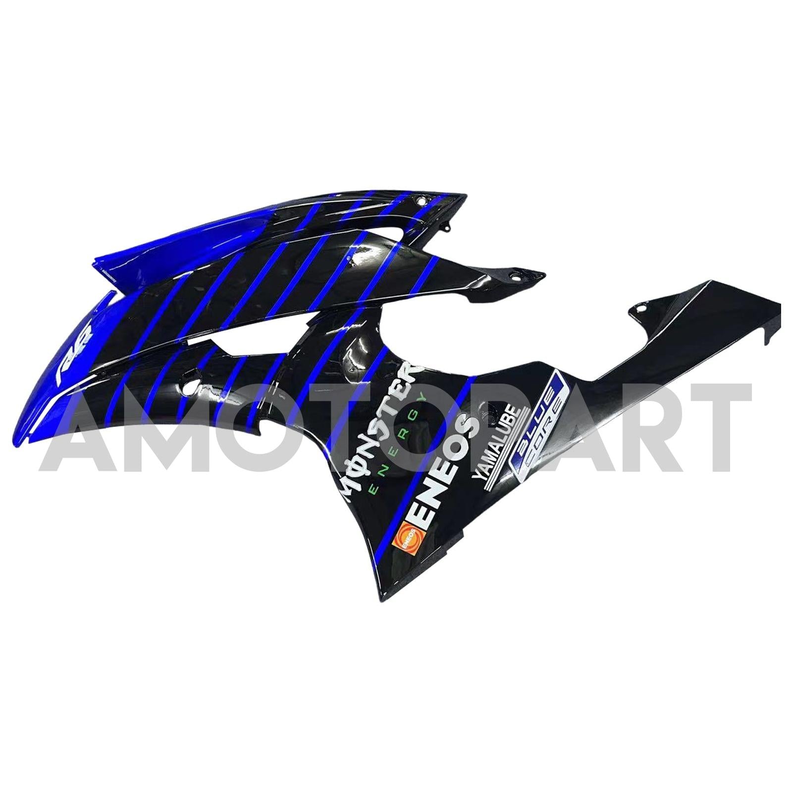 Kit de carenado Amotopart Yamaha YZF 600 R6 2008-2016 azul y negro Style3