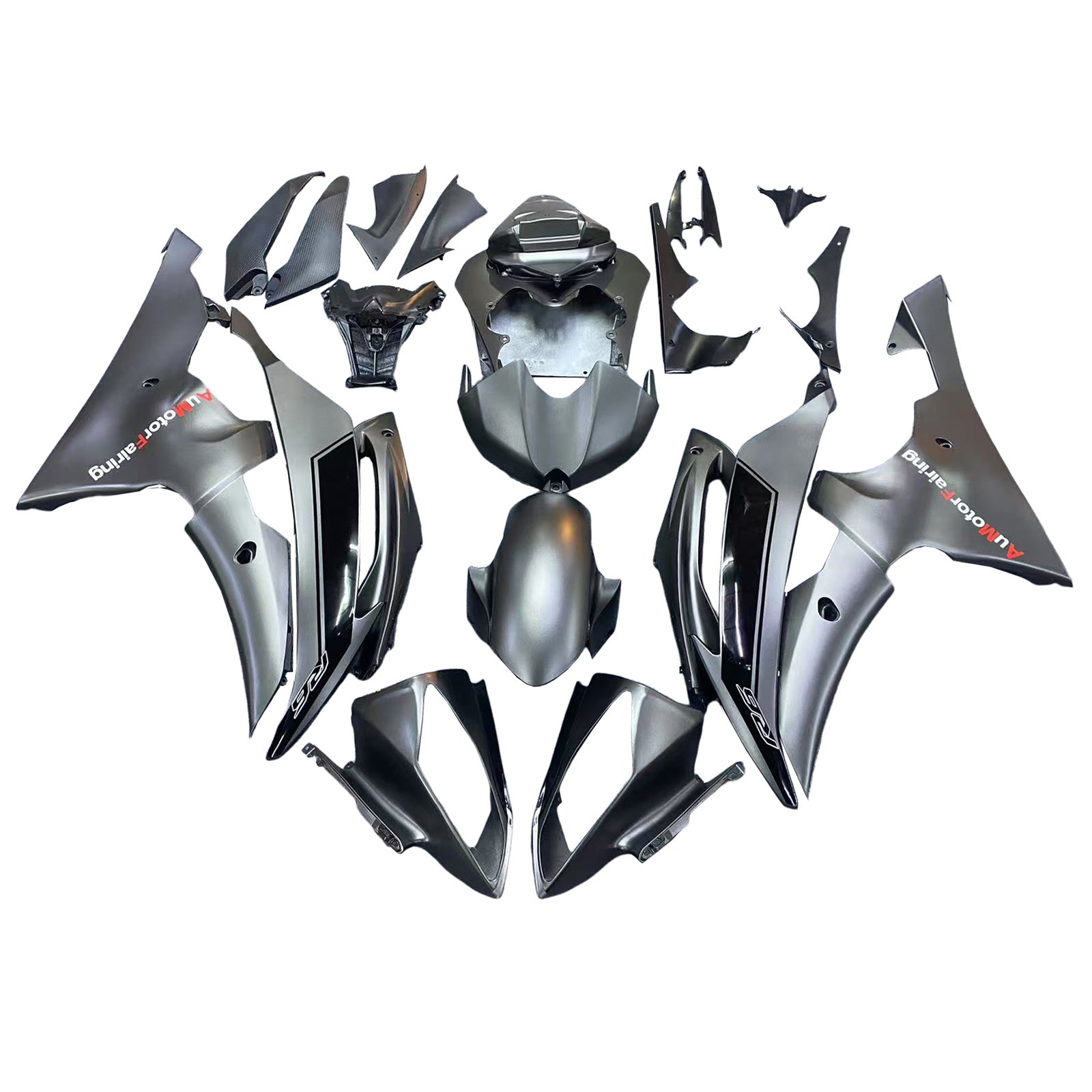 Amotopart Yamaha YZF 600 R6 2008-2016 Matte Gray Fairing Kit