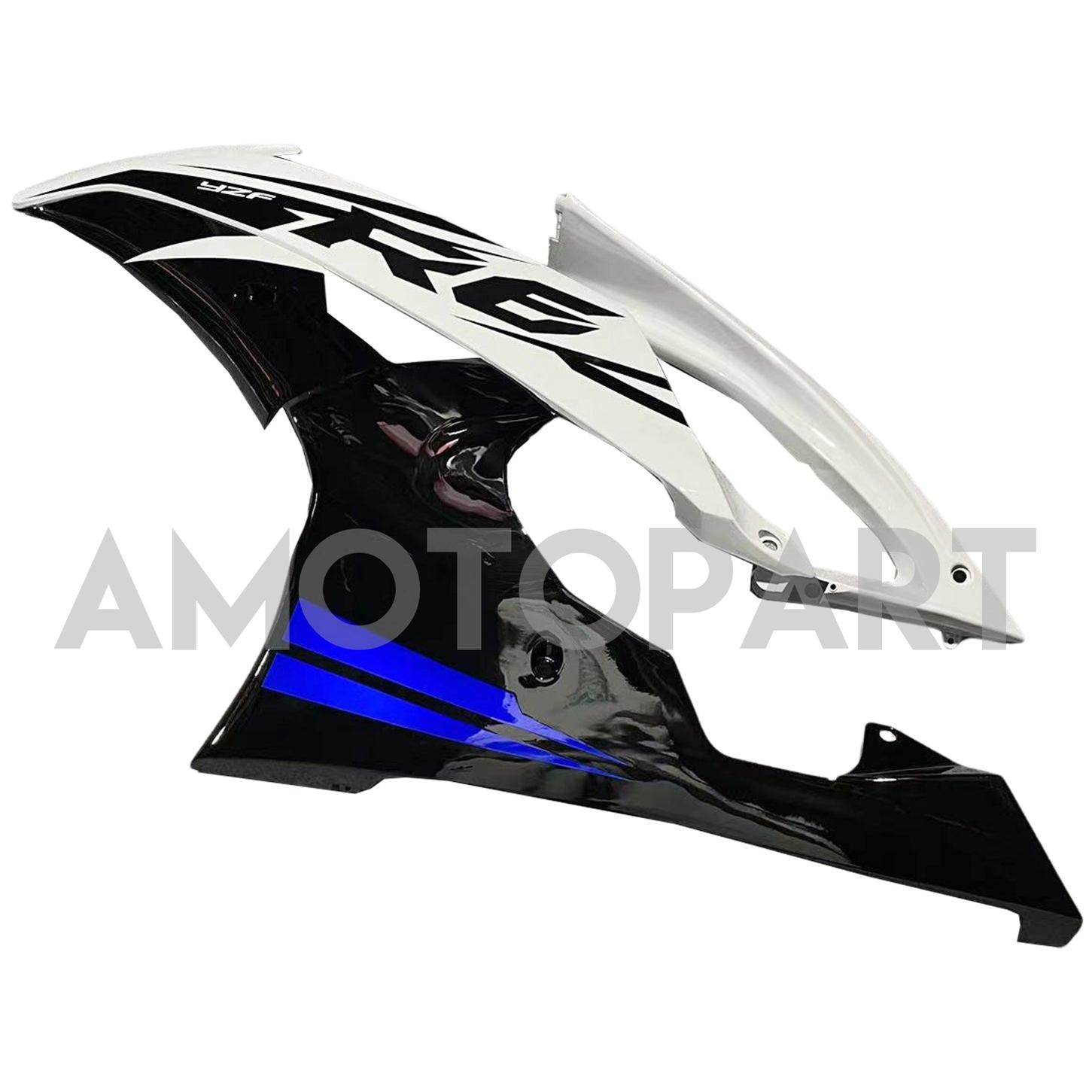 Amotopart 2008-2016 Yamaha YZF 600 R6 White & Black Styl3 Fairing Kit