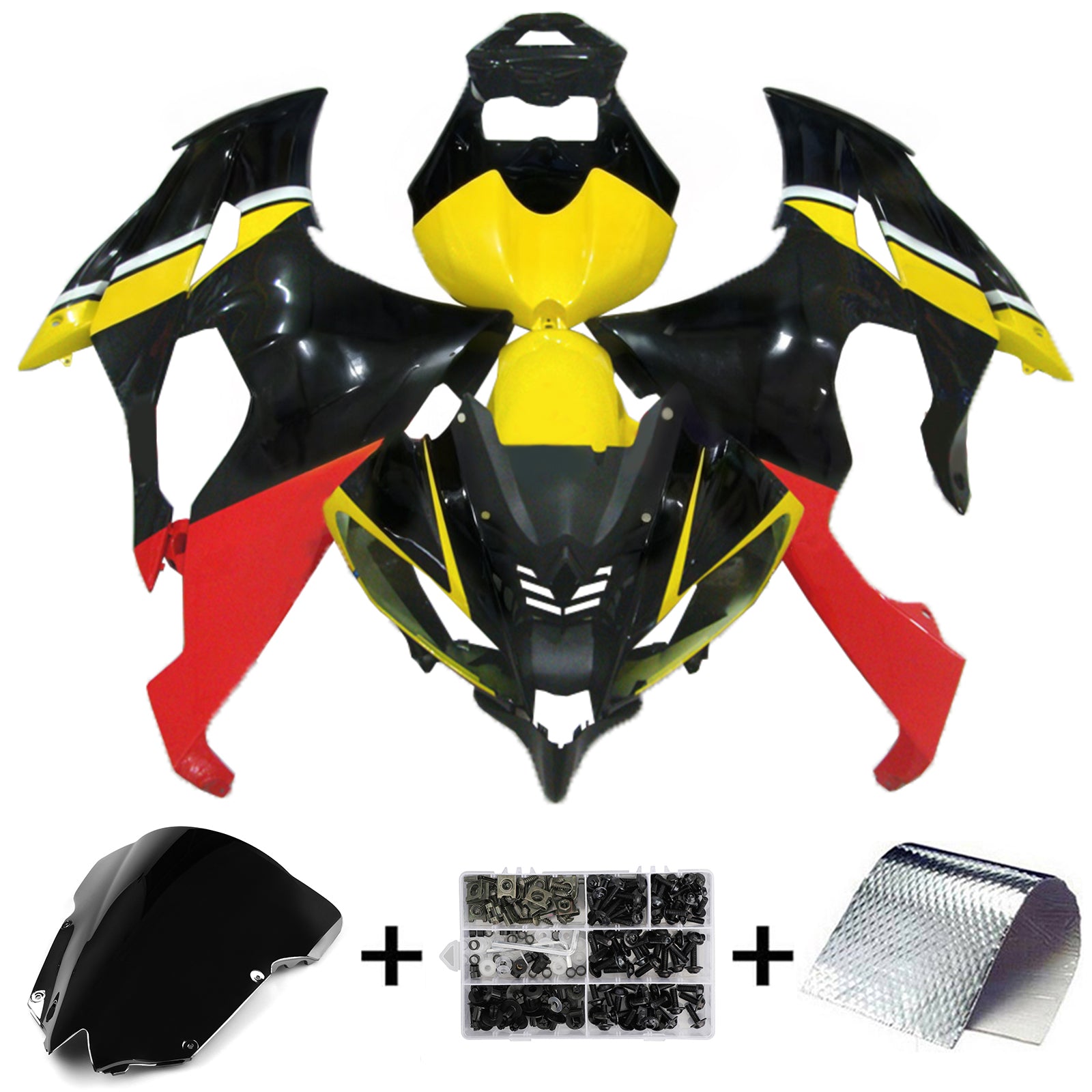 Amotopart 2008-2016 Yamaha YZF 600 R6 Žlutá a černá monstrum Style3 Failing Kit