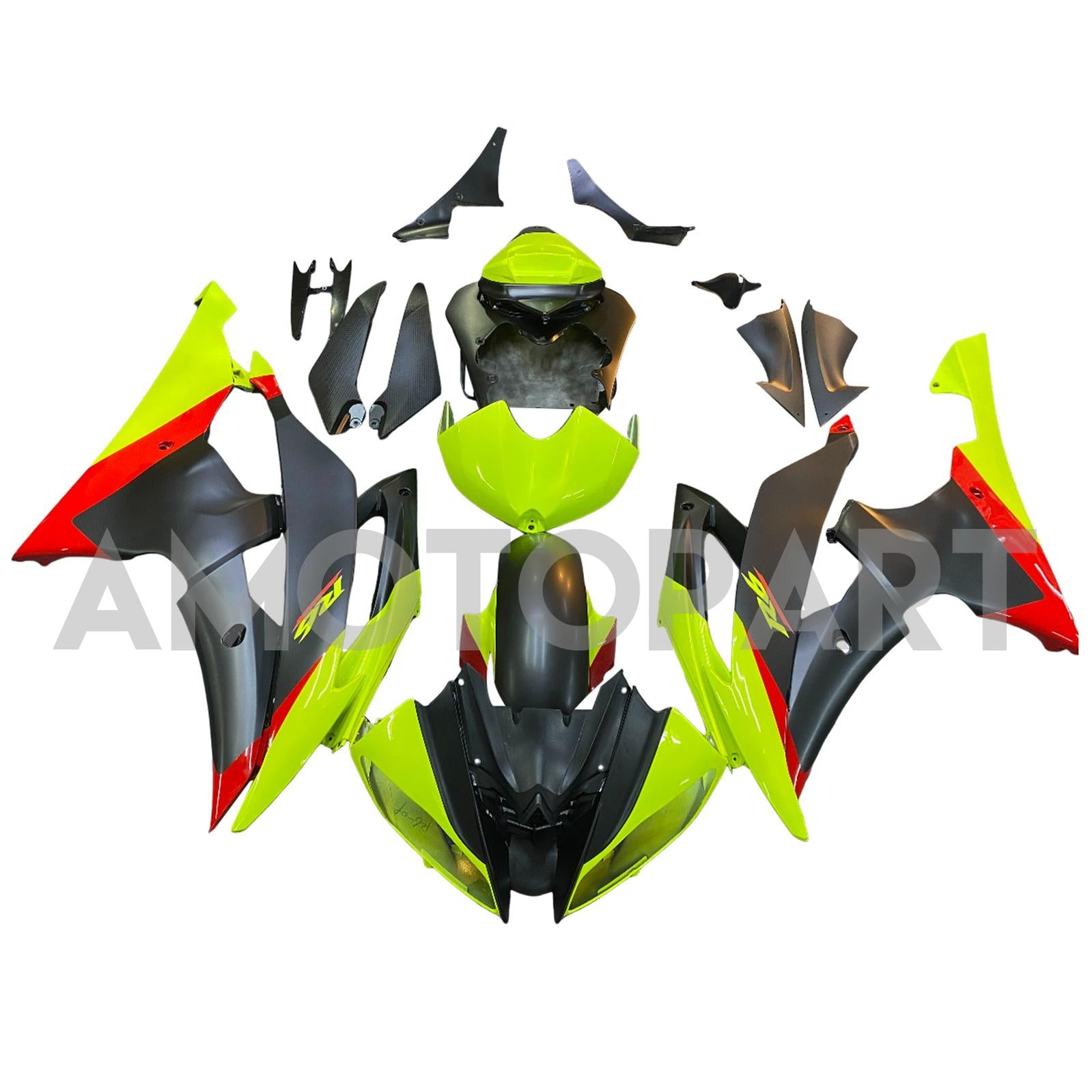 Amotopart 2008-2016 Yamaha YZF 600 R6 Yellow&Black Style4 Fairing Kit