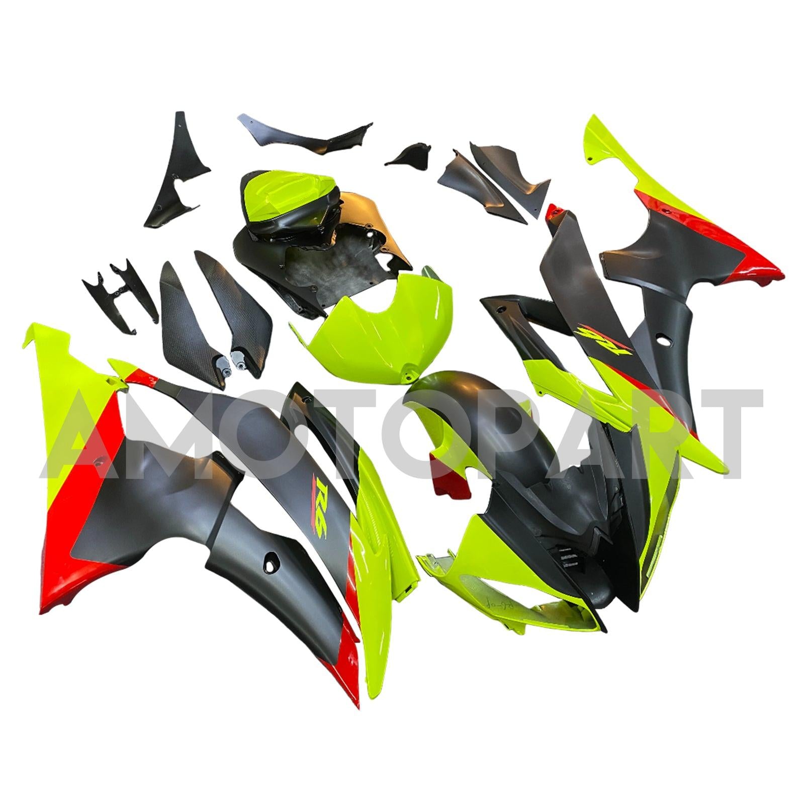Amotopart 2008-2016 Yamaha YZF 600 R6 Yellow&Black Style4 Fairing Kit