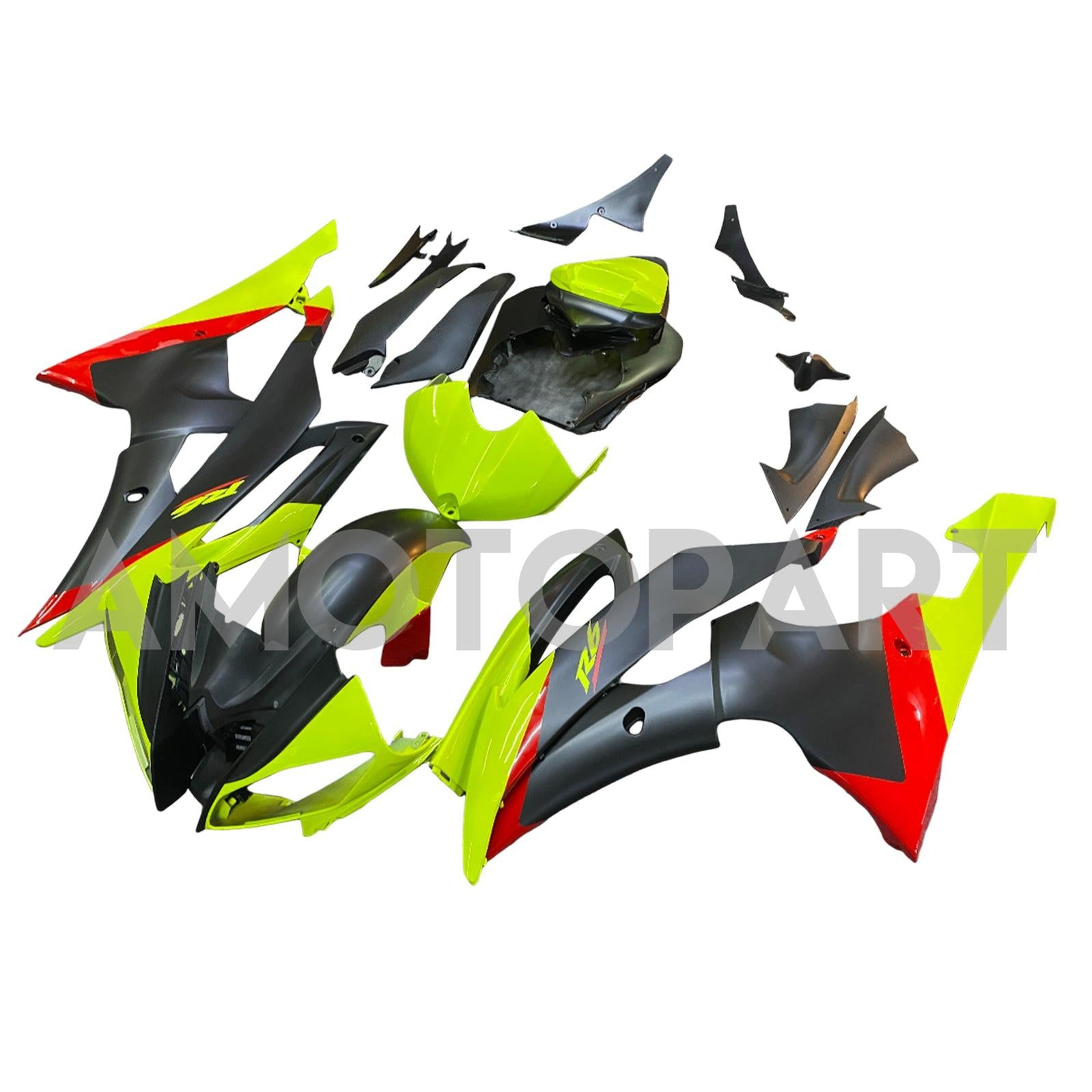 Amotopart 2008-2016 Yamaha YZF 600 R6 Yellow&Black Style4 Fairing Kit