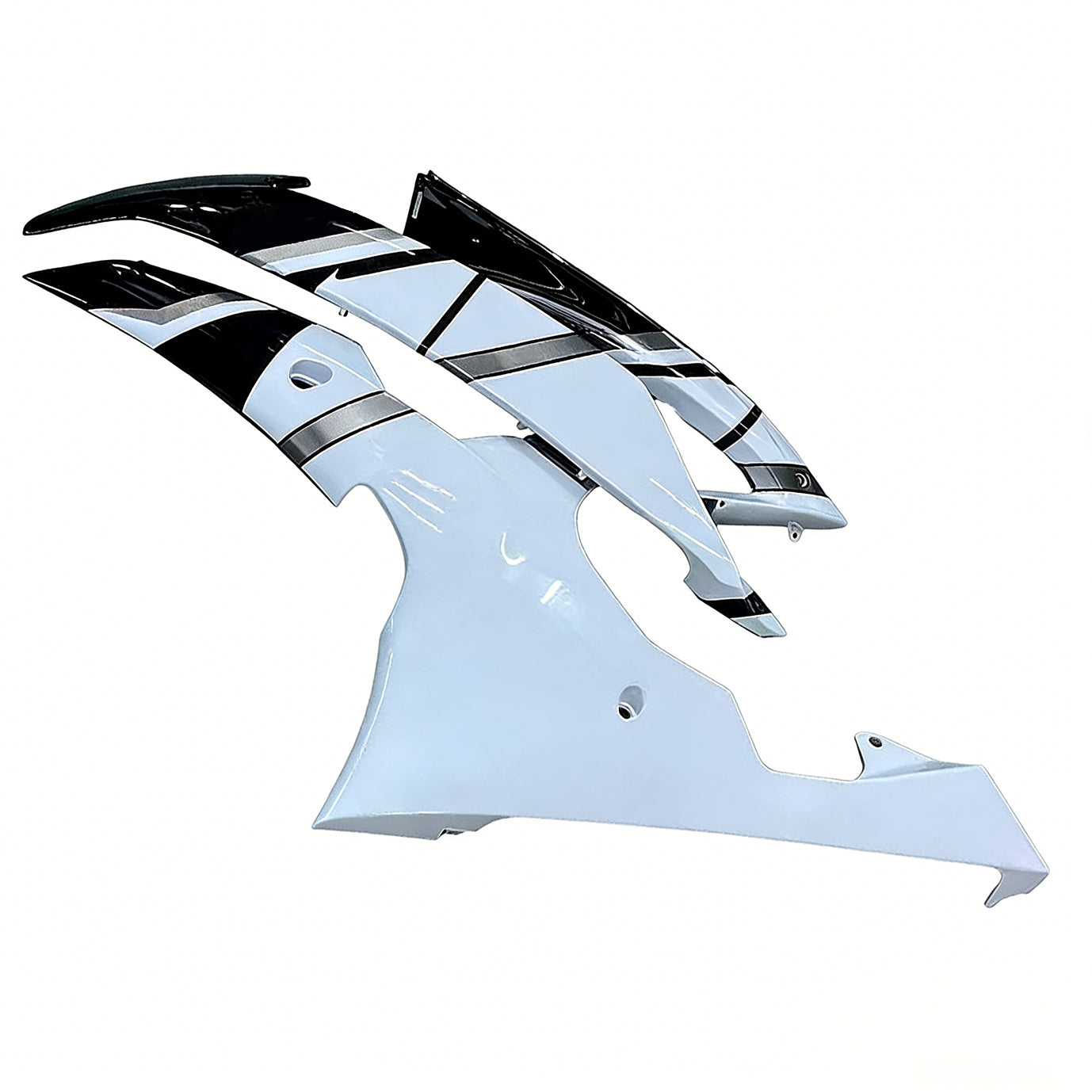Amotopart 2008-2016 Yamaha YZF 600 R6 White&Black Style1 Fairing Kit