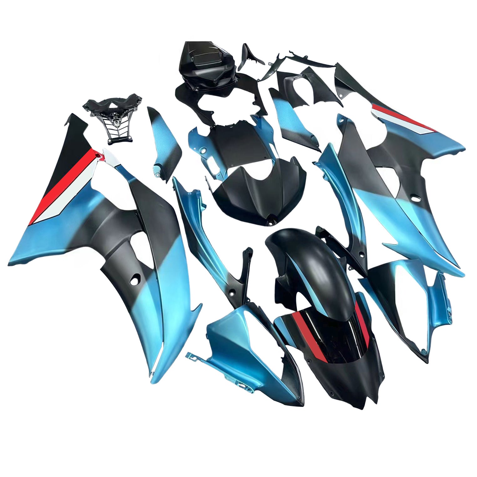 Amotopart 2008-2016 ヤマハ YZF 600 R6 ブルー&ブラック パトロナス フェアリングキット