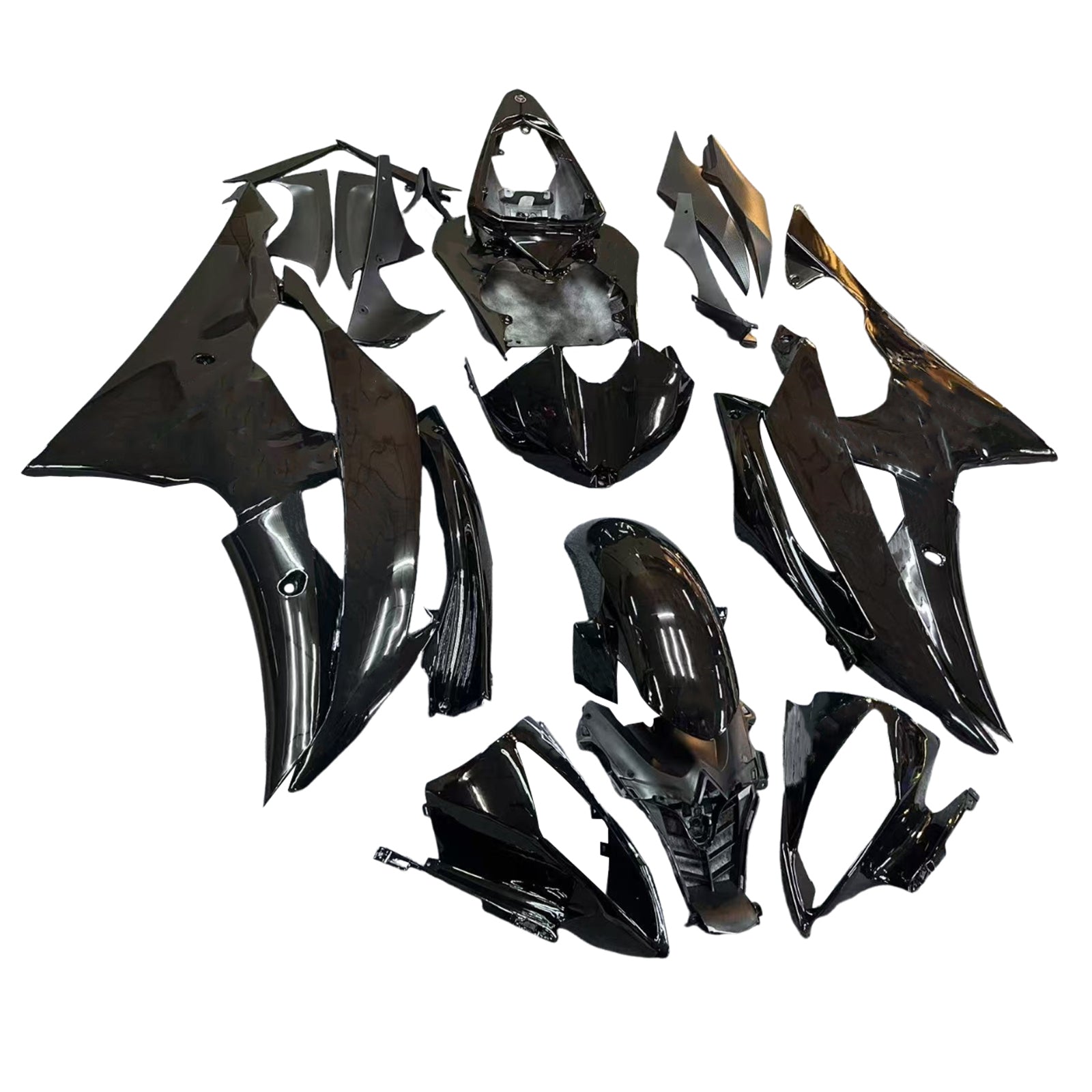 Amotopart 2008-2016 Yamaha YZF 600 R6 Gloss Black Petronas Fairing Kit