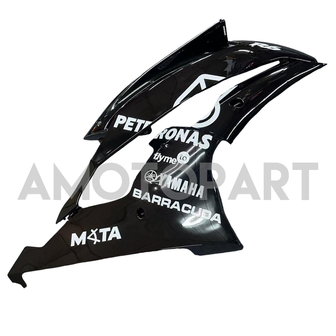 Amotopart 2008-2016 Yamaha YZF 600 R6 Gloss Black Petronas Abzugskit