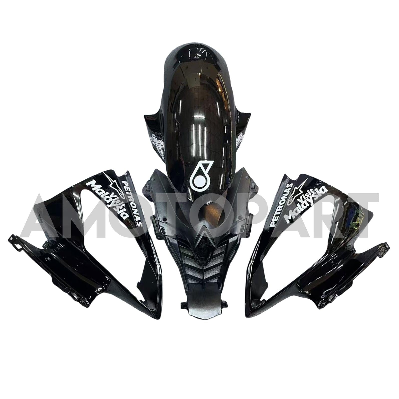 Amotopart 2008-2016 Yamaha YZF 600 R6 Gloss Black Petronas Abzugskit