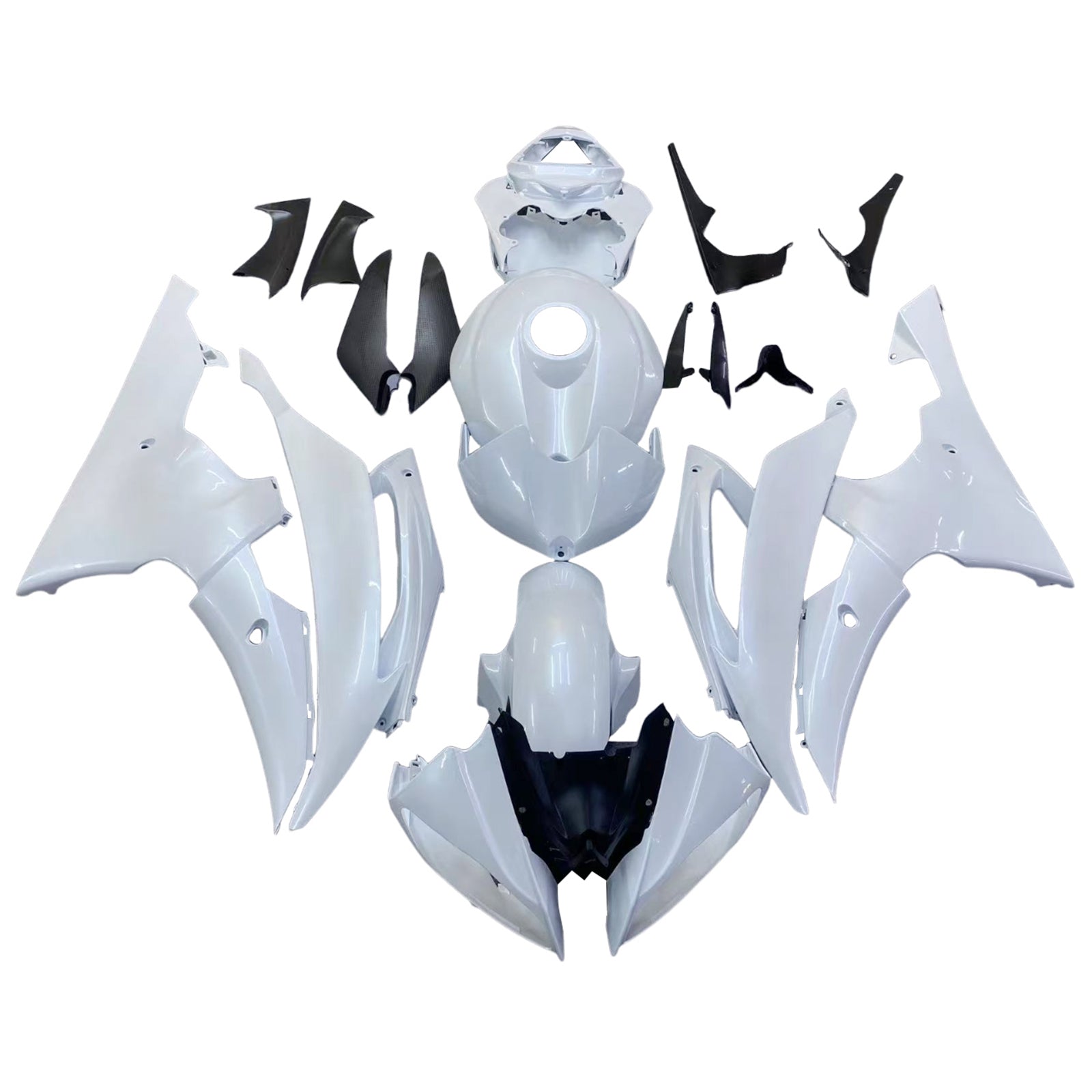 Amotopart 2008-2016 Yamaha YZF 600 R6 Pearl White Fairing Kit
