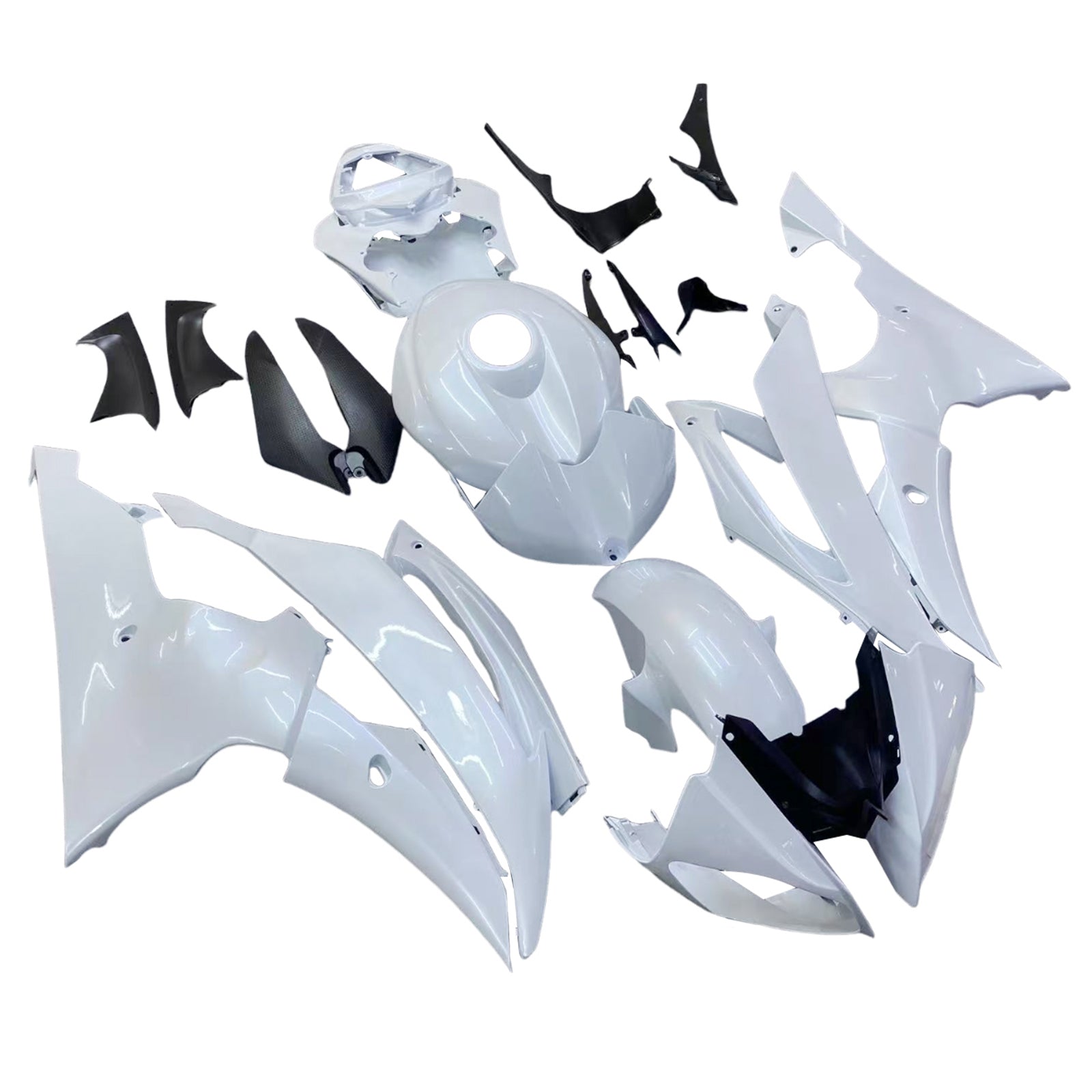 Amotopart 2008-2016 Yamaha YZF 600 R6 Pearl White Fairing Kit