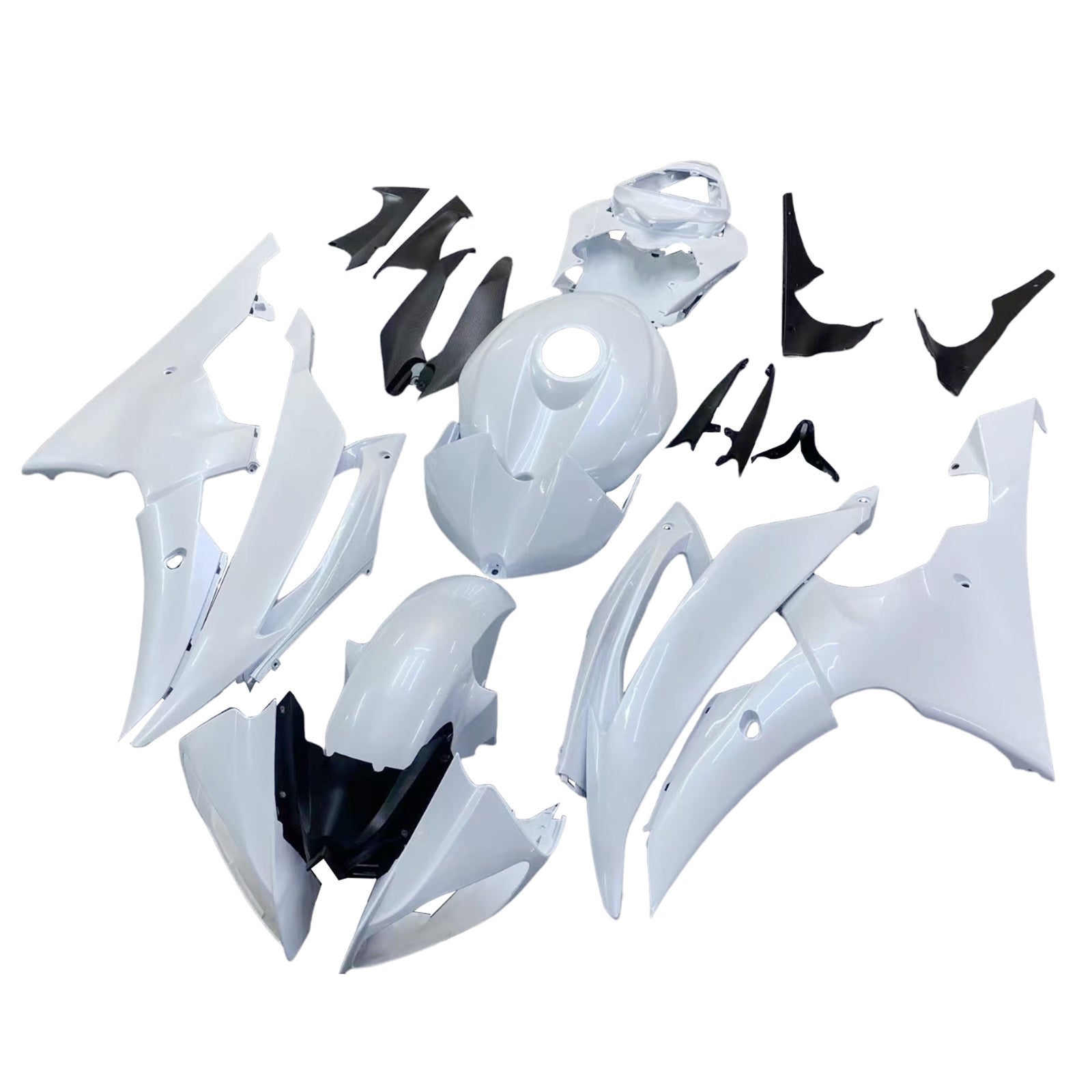 Amotopart 2008-2016 Yamaha YZF 600 R6 Pearl White Fairing Kit