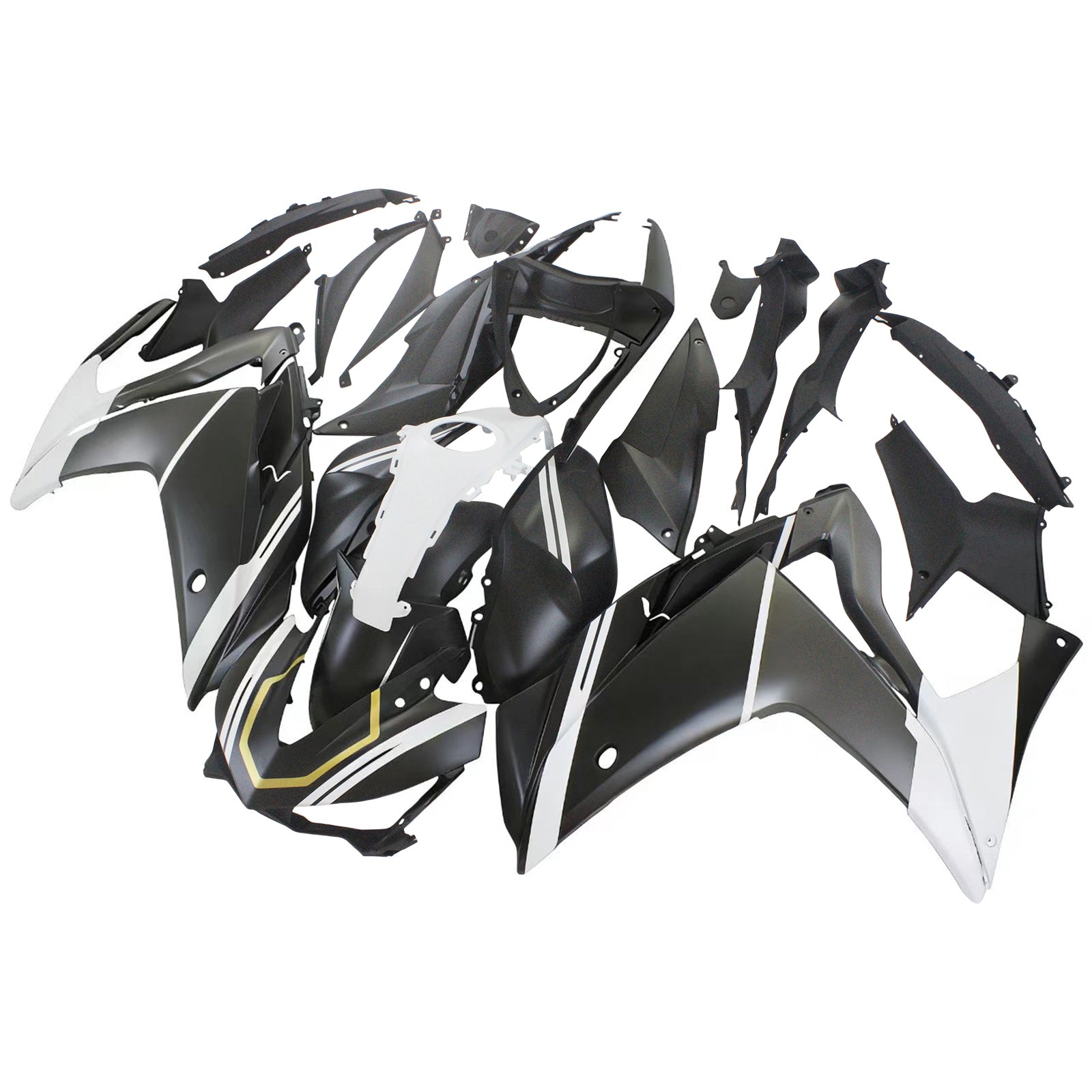 Amotopart Yamaha 2014-2018 YZF-R3 2015-2017 R25 Black White Fairing Kit