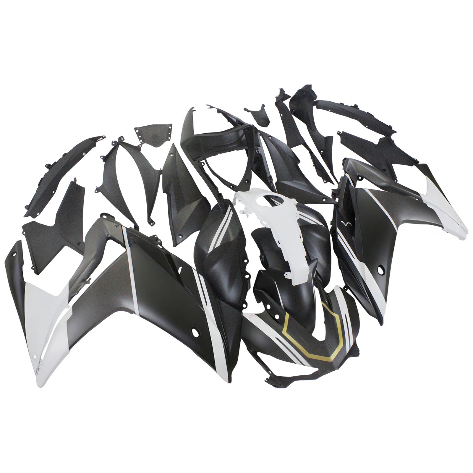 Amotopart Yamaha 2014-2018 YZF-R3 2015-2017 R25 Black White Fairing Kit