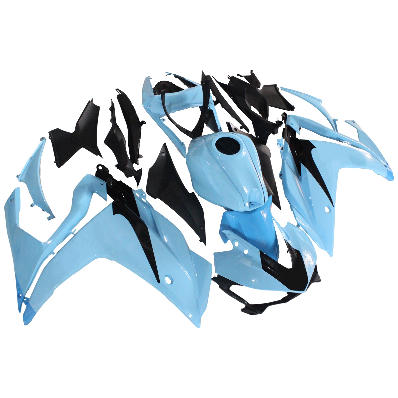 Amotopart フェアリングキット ヤマハ 2014-2018 YZF R3 & 2015-2017 YZF R25 ブラック ブルー フェアリングキット