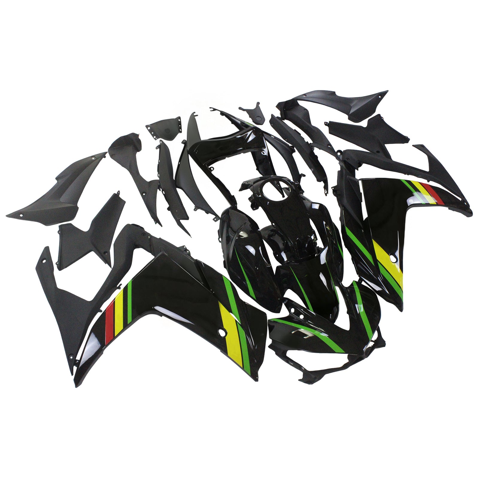 Amotopart Fairing Kit Yamaha 2014-2018 YZF R3 & 2015-2017 YZF R25 Claw Black Fairing Kit