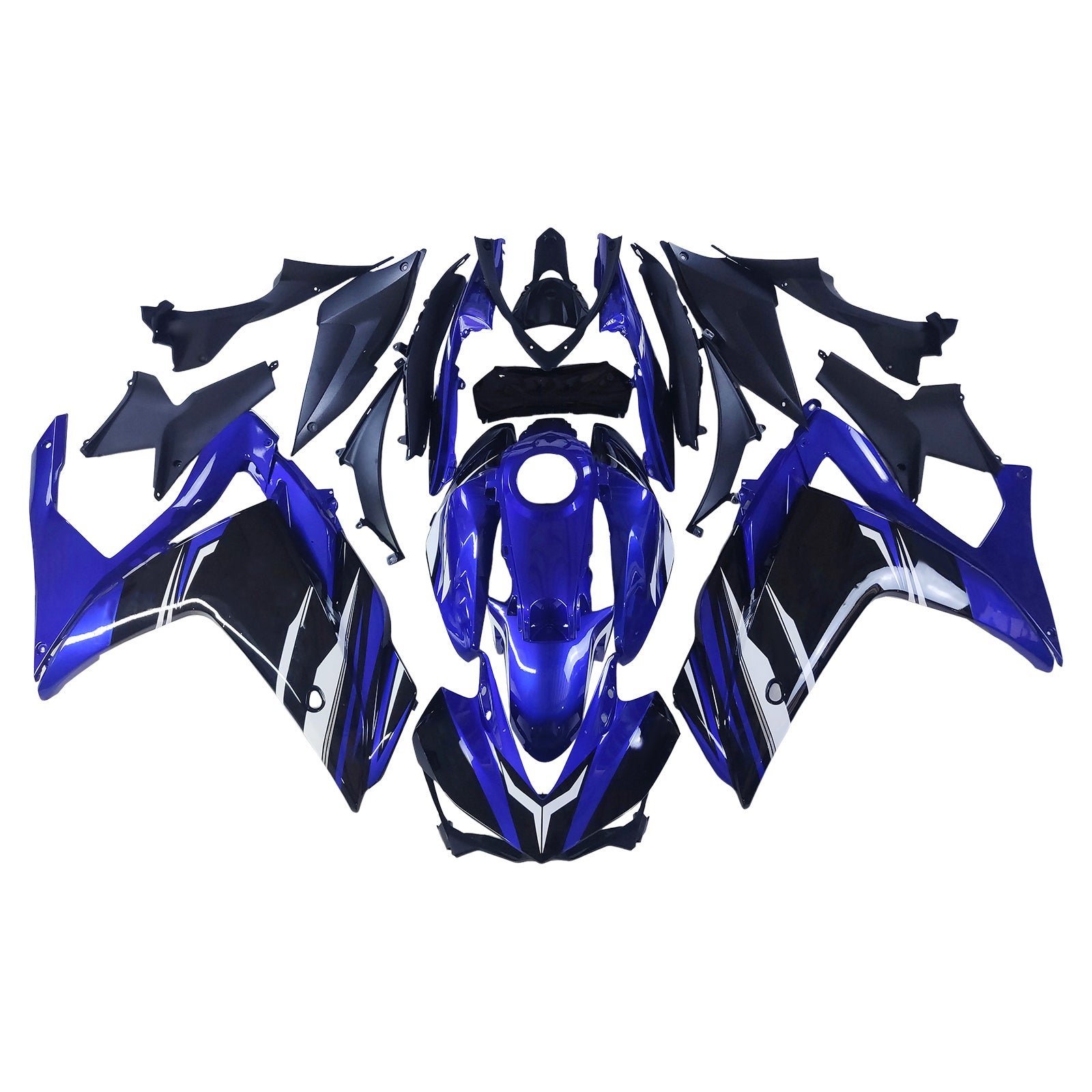 Amotopart Fairing Kit Yamaha 2014-2018 YZF R3 & 2015-2017 YZF R25 Black Blue Fairing Kit