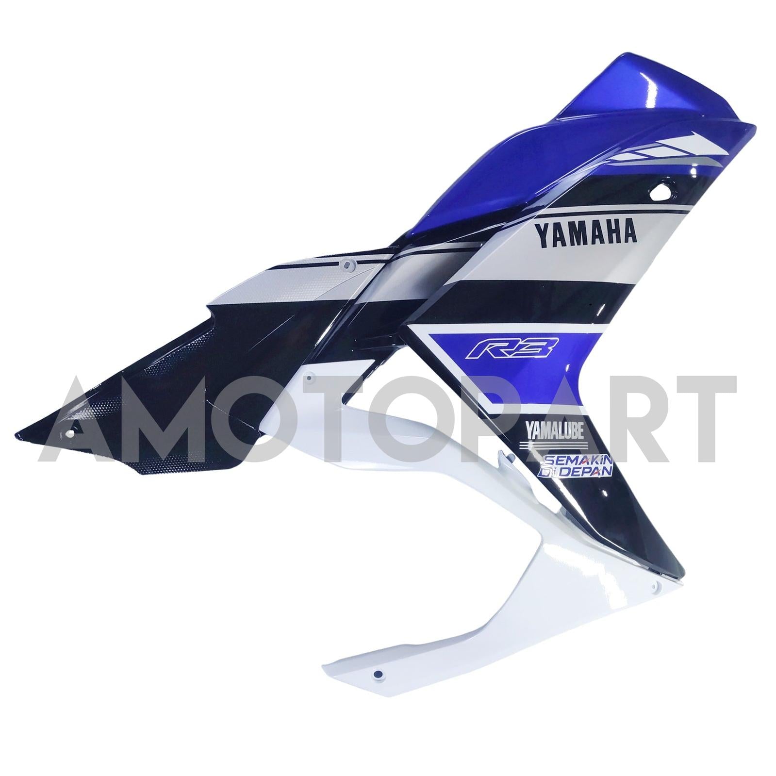 Kit de carenagem AMOTOPT YAMAHA 2014-2018 YZF R3 e 2015-2017 YZF R25 Kit de carenagem branca azul