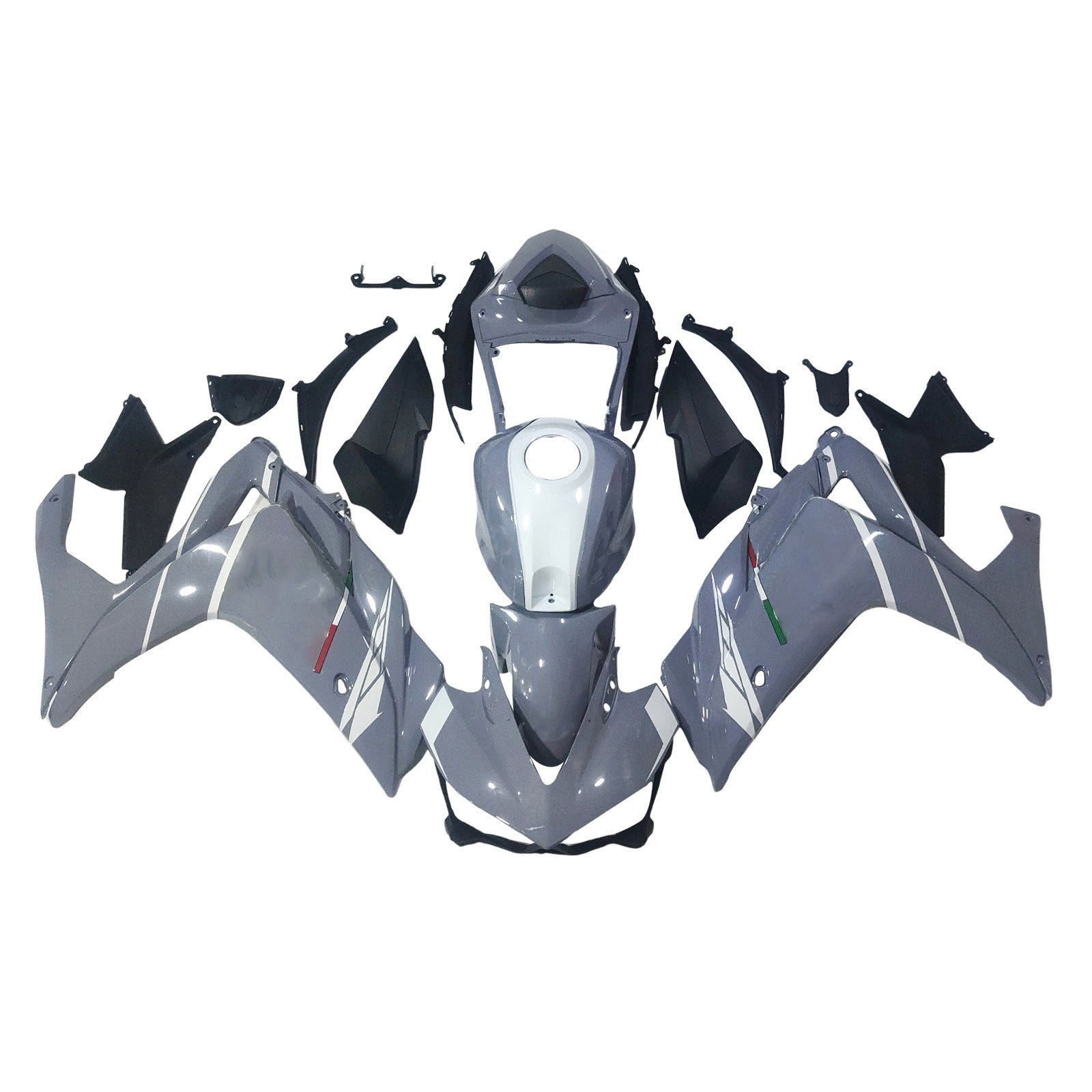 Amotopart フェアリングキット ヤマハ 2014-2018 YZF R3 & 2015-2017 YZF R25 ブラックグレー
ホワイトフェアリングキット