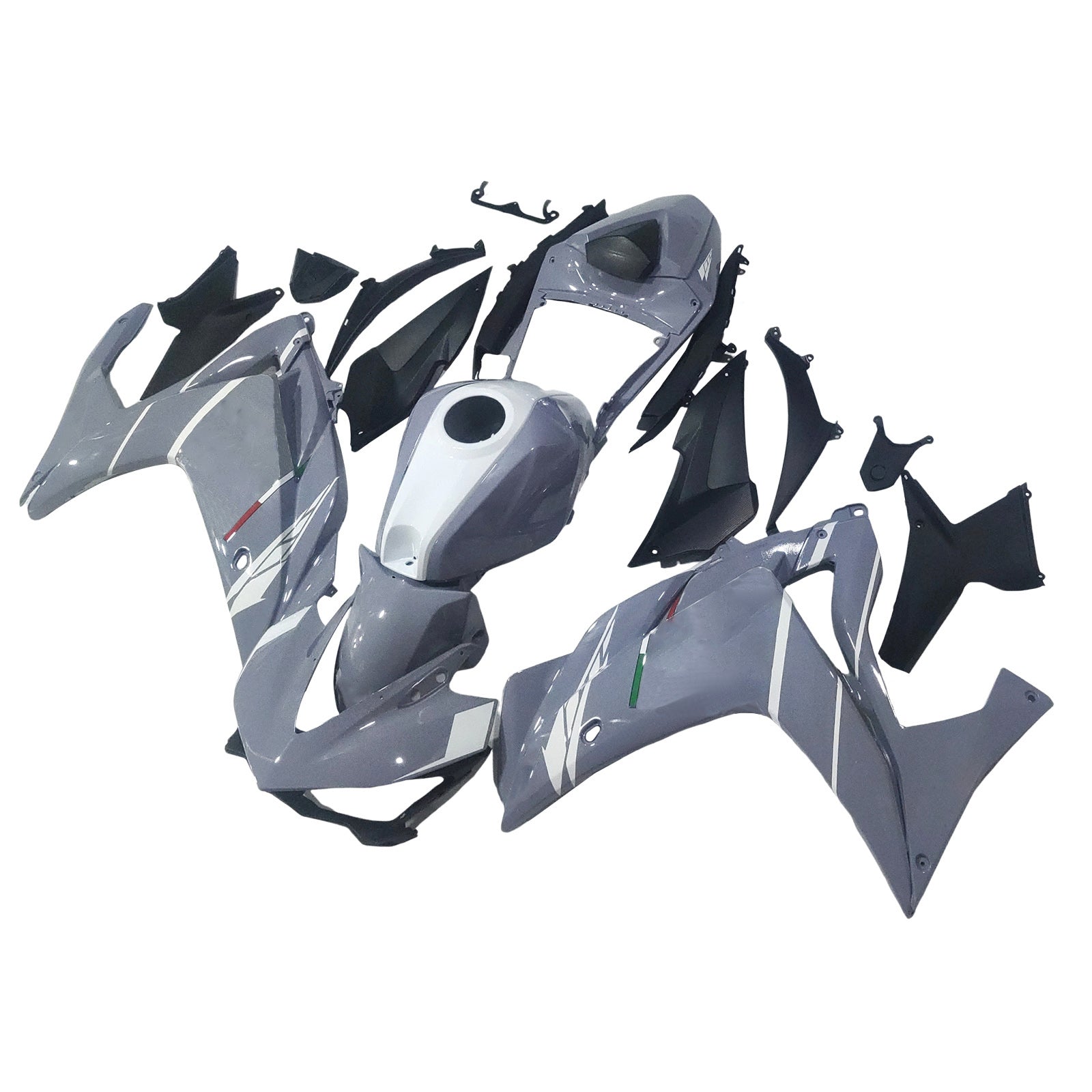 Amotopart フェアリングキット ヤマハ 2014-2018 YZF R3 & 2015-2017 YZF R25 ブラックグレー
ホワイトフェアリングキット