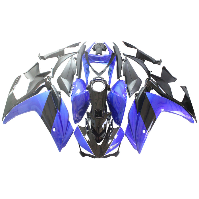 Amotopart Fairing Kit Yamaha 2014-2018 YZF R3 & 2015-2017 YZF R25 Black Blue Fairing Kit