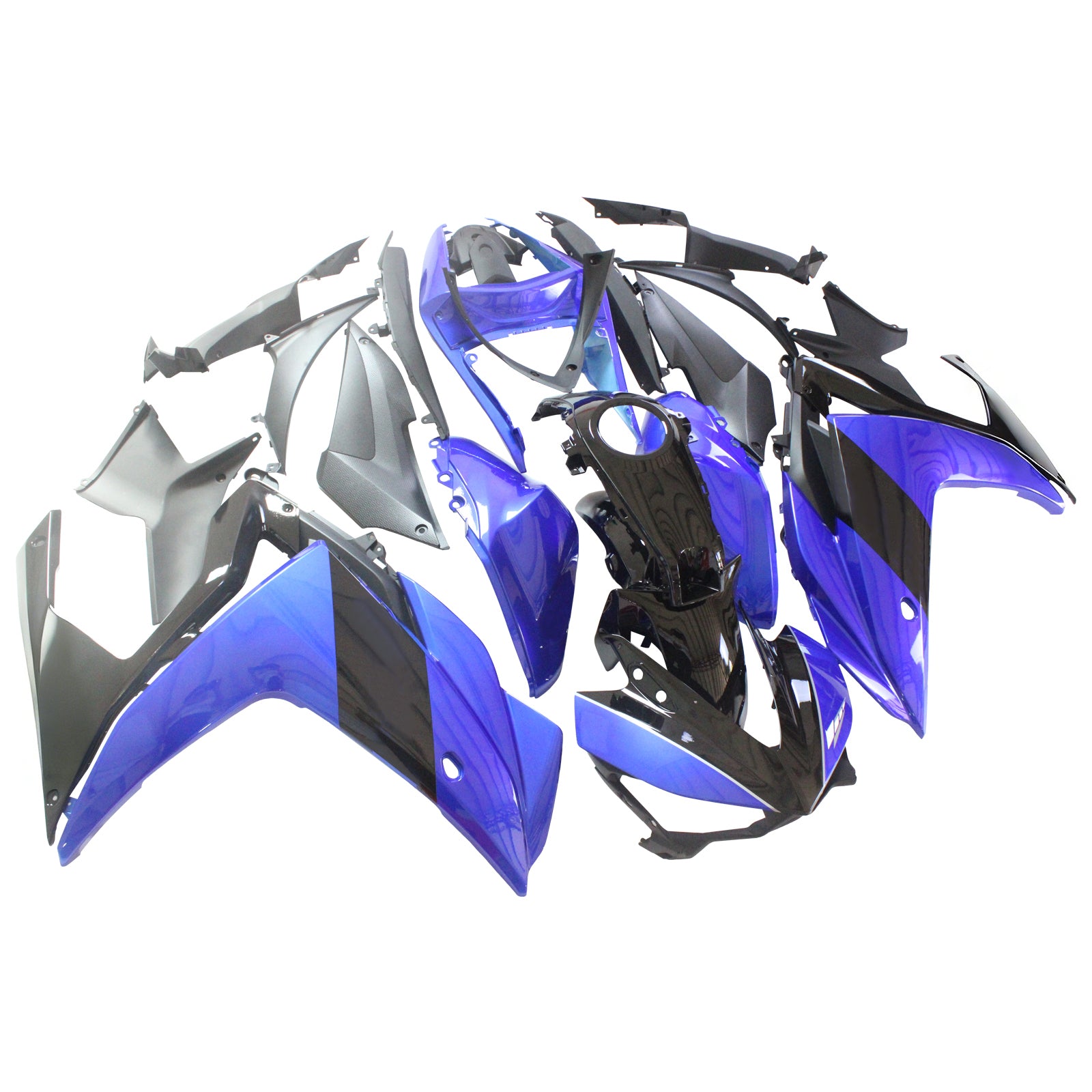 Kit de carenagem AMOTOPT YAMAHA 2014-2018 YZF R3 e 2015-2017 YZF R25 Kit de carenagem azul preto
