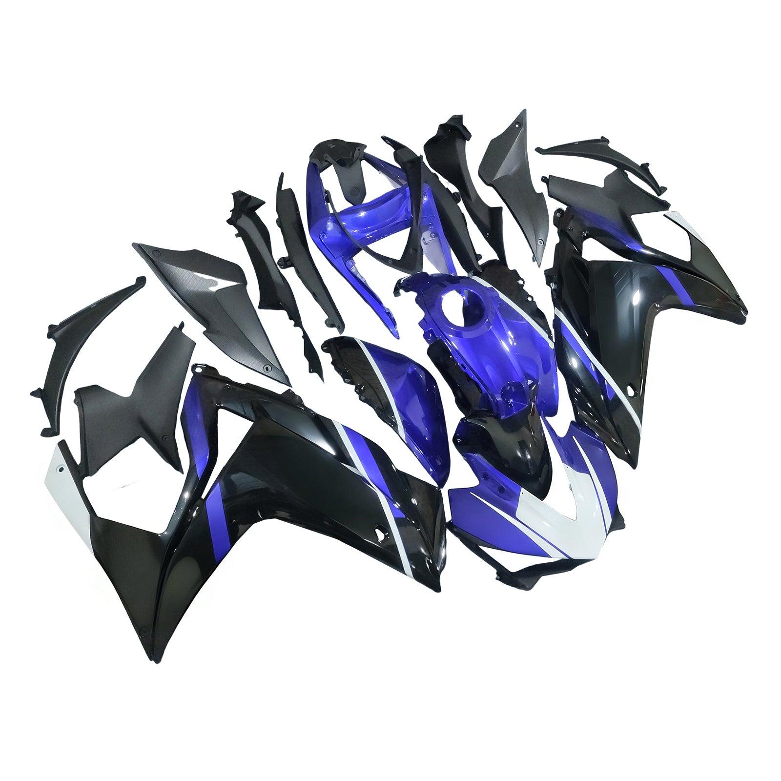 Amotopart Fairing Kit Yamaha 2014-2018 YZF R3 & 2015-2017 YZF R25 Black Blue Fairing Kit