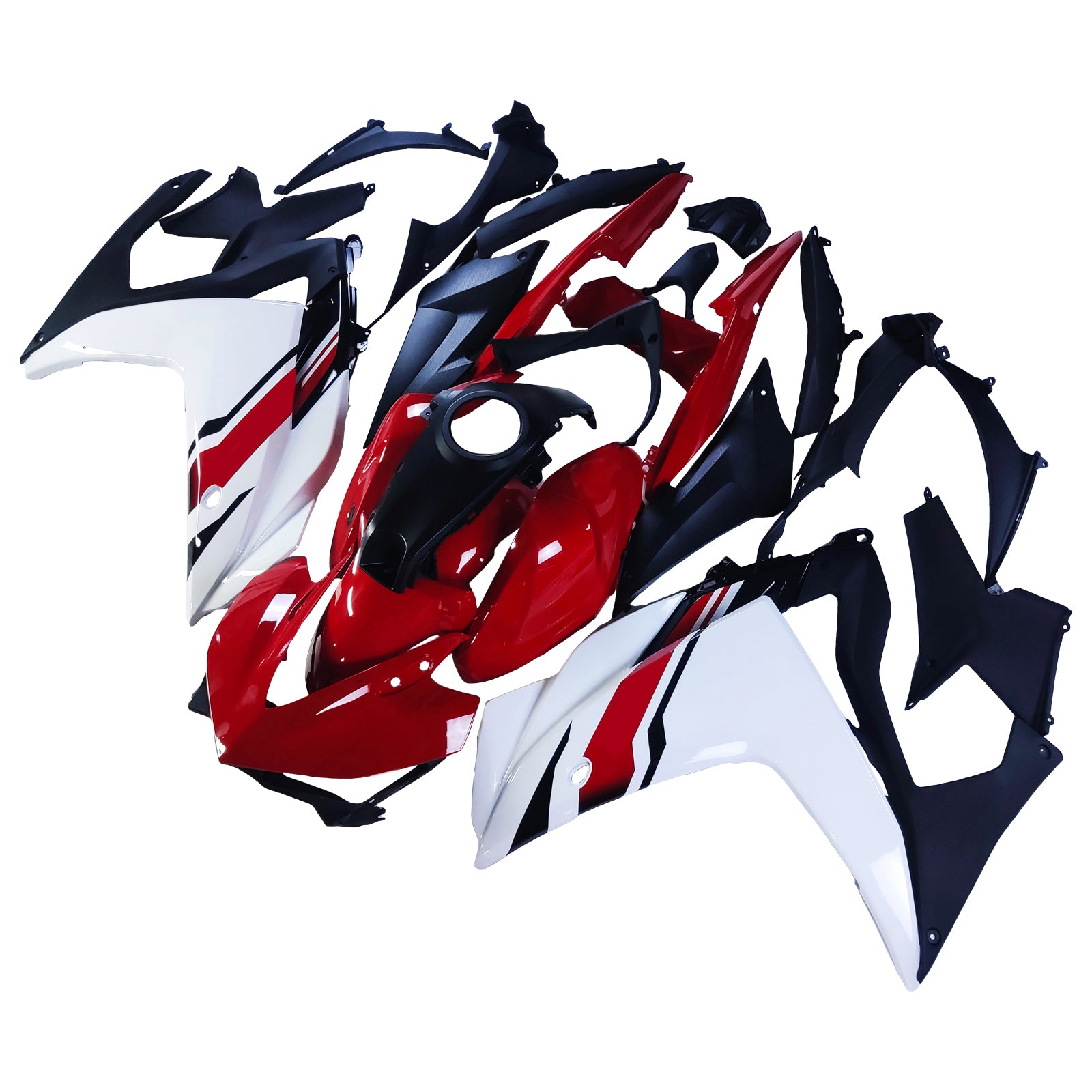 Amotopart předpěchovka Yamaha 2014-2018 YZF R3 & 2015-2017 YZF R25 ČERVENÁ MIX Bílá kapotáž
