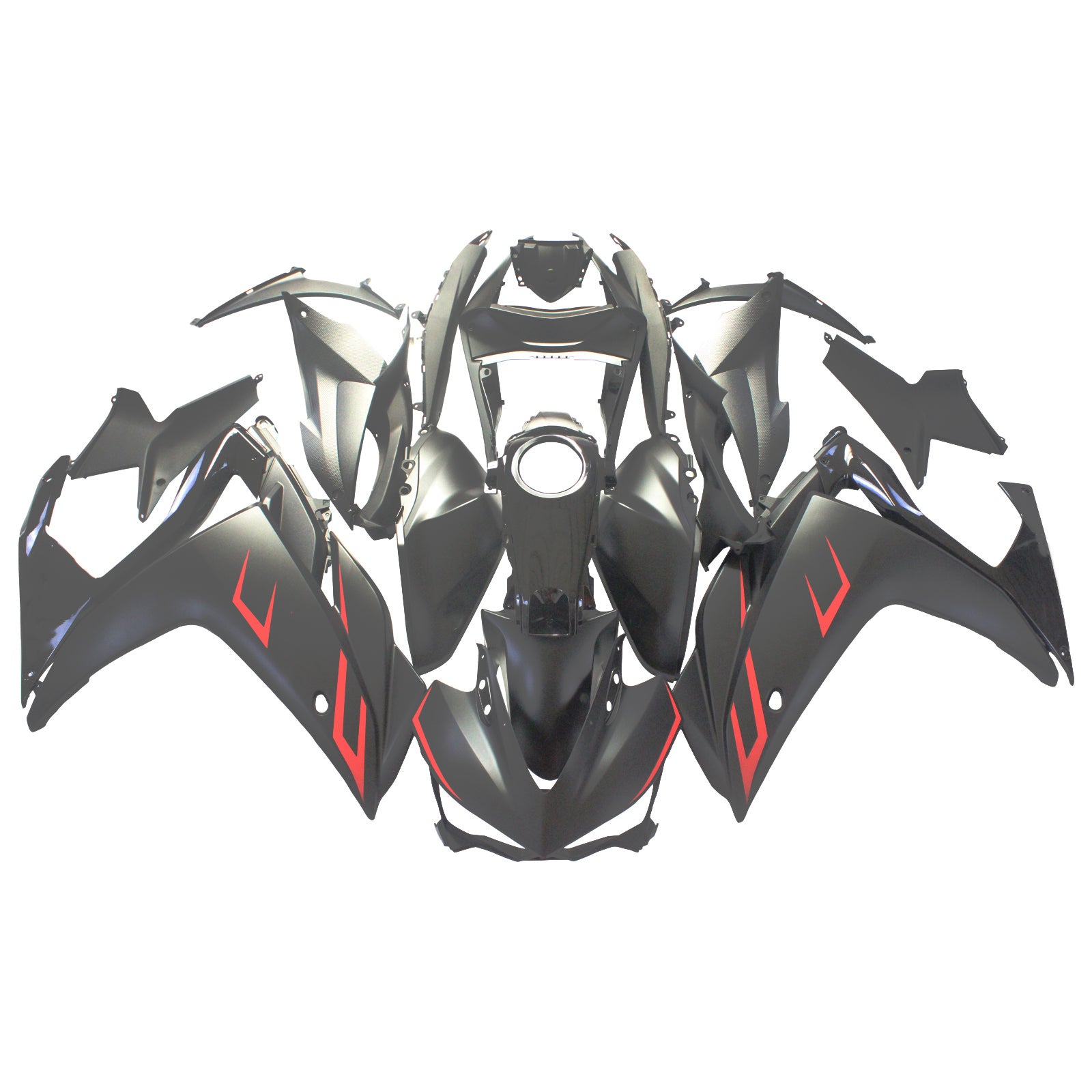 Kit de carénage Amotopart pour Yamaha YZF R3 2014-2018 & Kit de carénage noir et rouge pour YZF R25 2015-2017