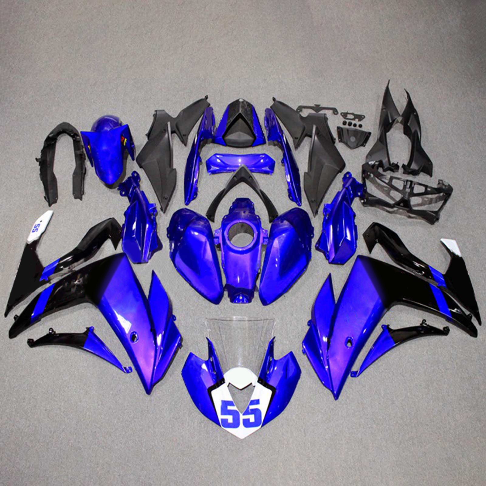 Amotopart Fairing Kit Yamaha 2014-2018 YZF R3 & 2015-2017 YZF R25 Blue Fairing Kit