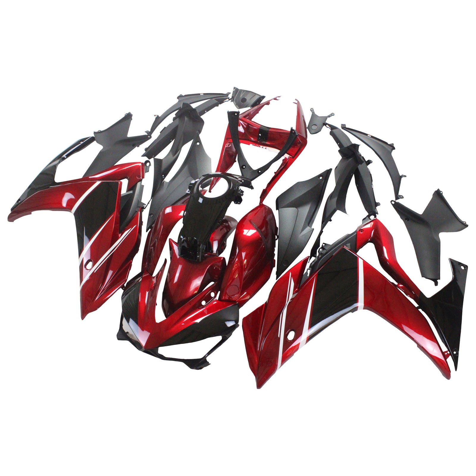 Amotopart Yamaha YZF-R3 2014-2018 R25 2015-2017 Black&Red Style1 Fairing Kit