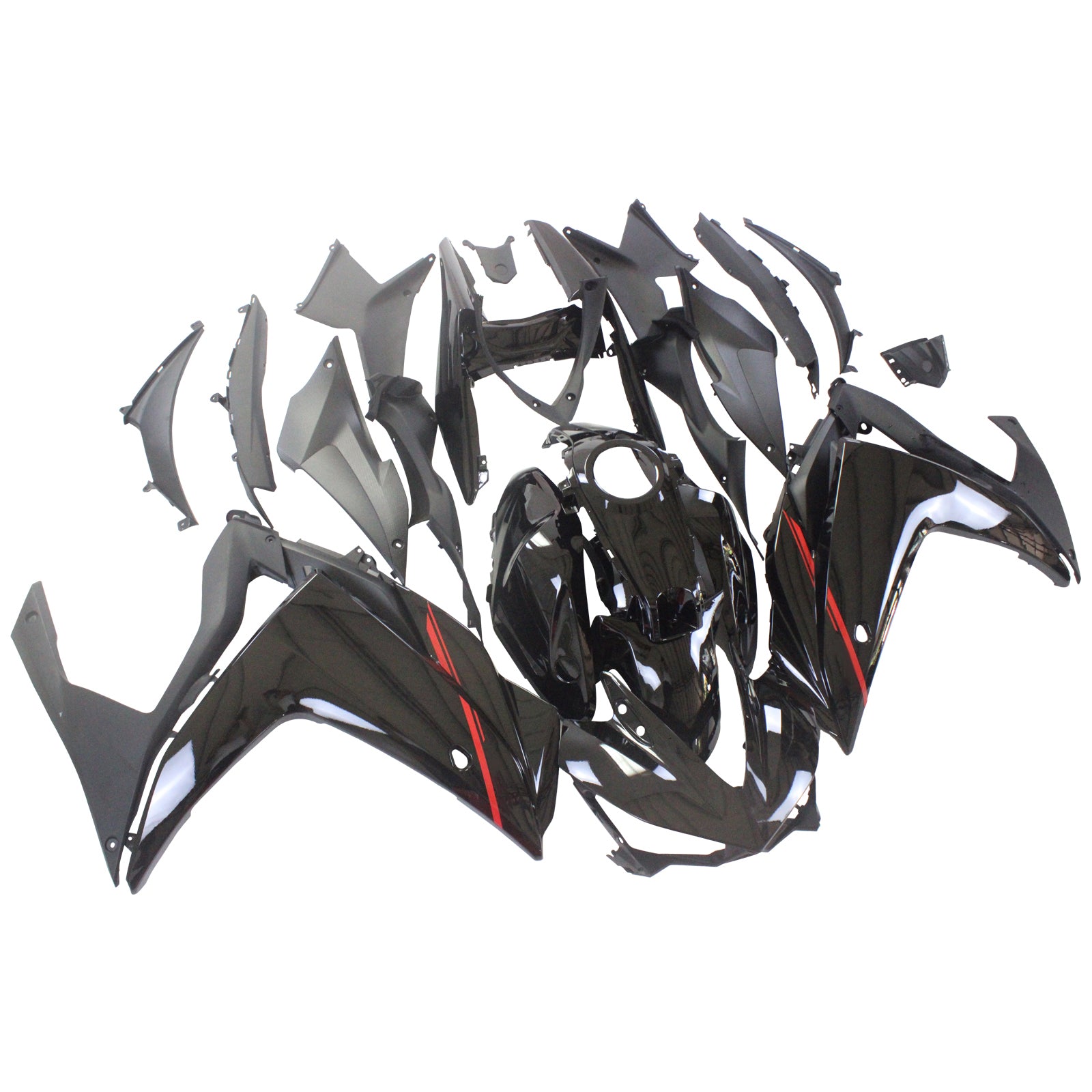 Amotopart Yamaha YZF-R3 2014-2018 R25 2015-2017 Black&Red Style2 Fairing Kit