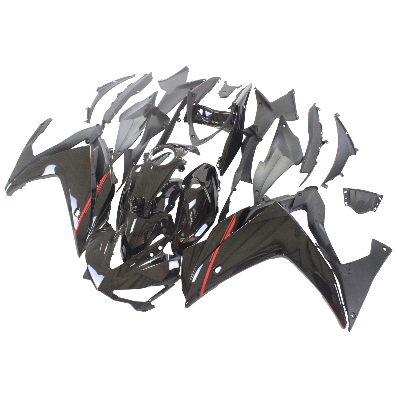 Amotopart Yamaha YZF-R3 2014-2018 R25 2015-2017 Black&Red Style2 Fairing Kit
