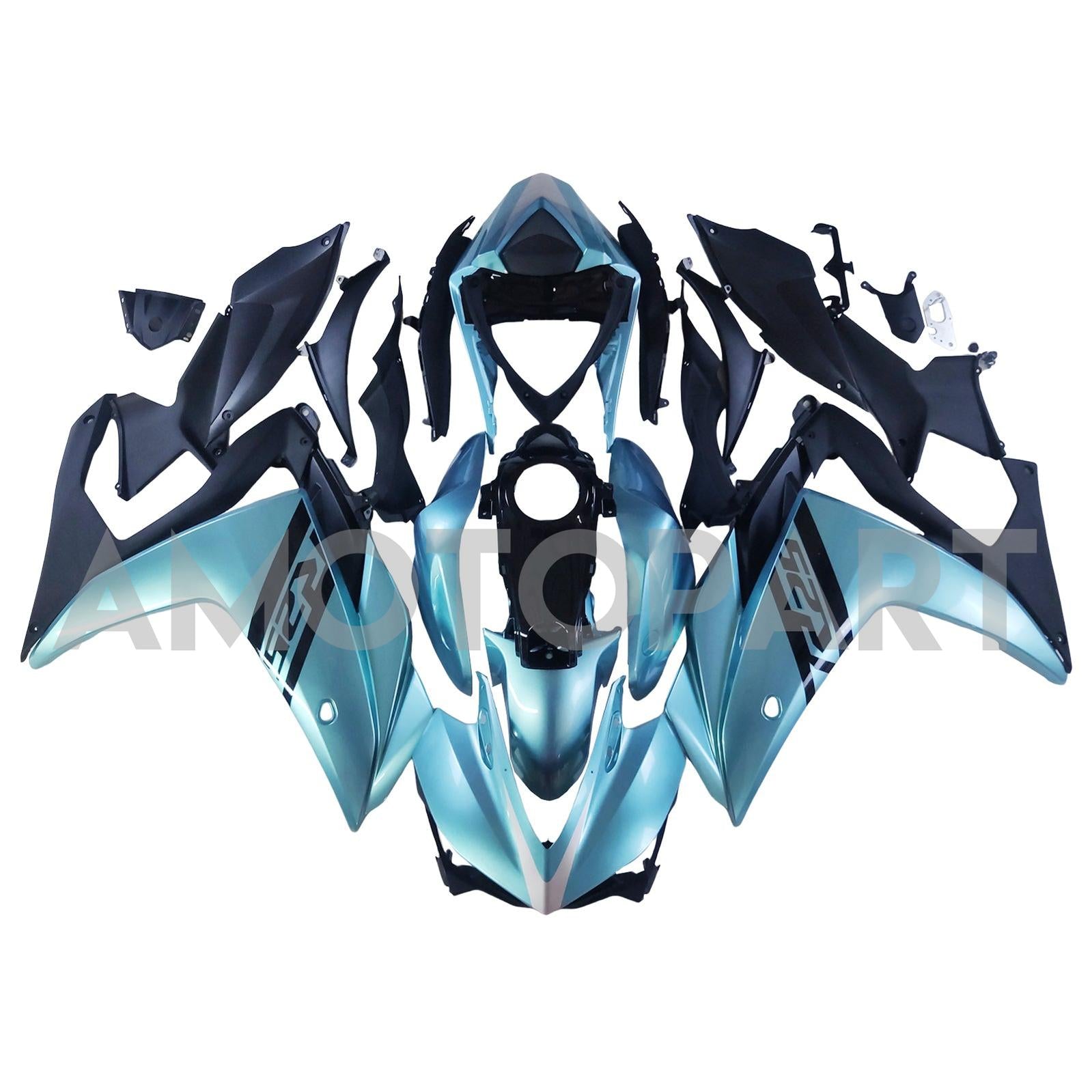 Amotopart Yamaha YZF-R3 2014-2018 R25 2015-2017 Kit de carenagem azul claro