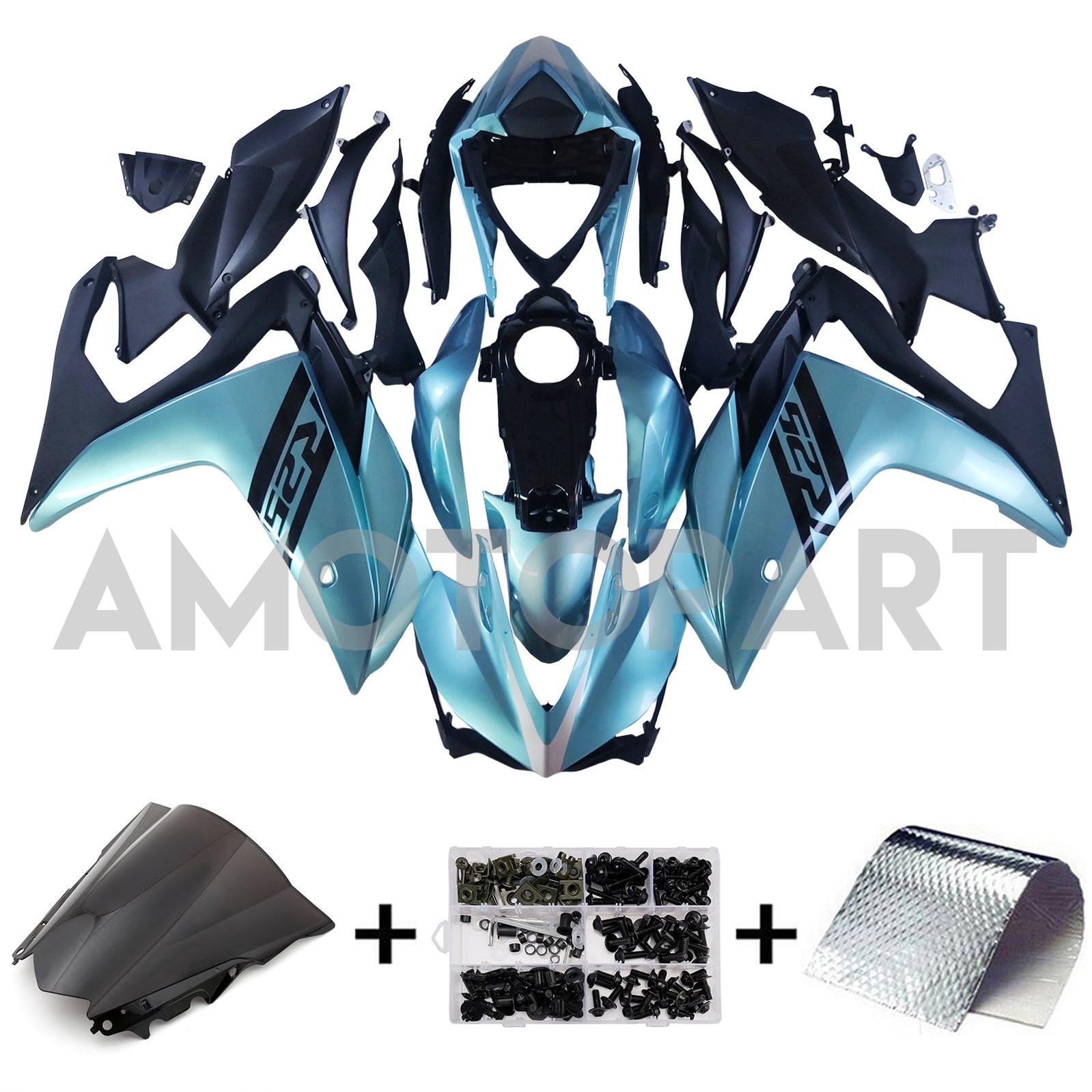 Amotopart Yamaha YZF-R3 2014-2018 R25 2015-2017 Kit de carenagem azul claro