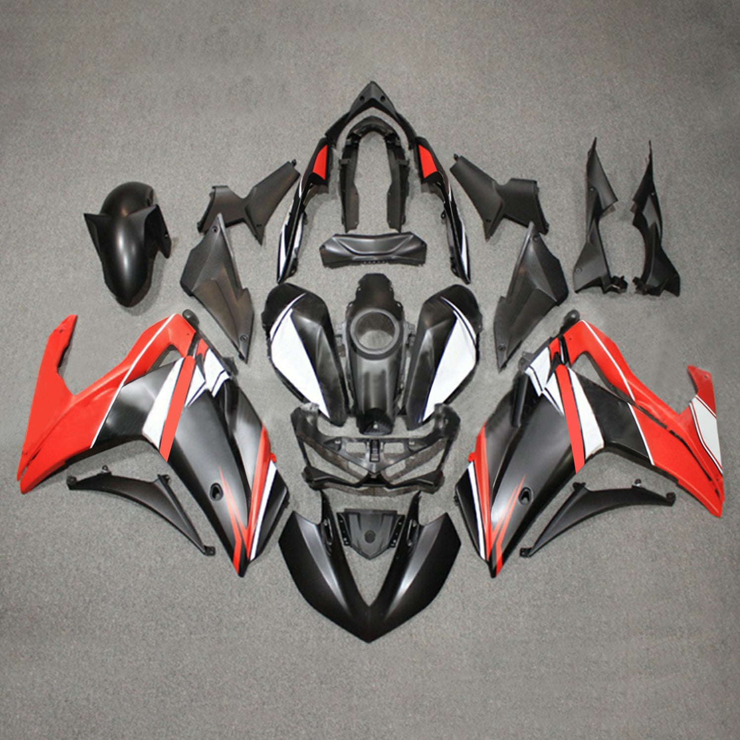 Amotopart YZF-R3 2014-2018 R25 2015-2017 Yamaha Matte Red & Black Fairing Kit