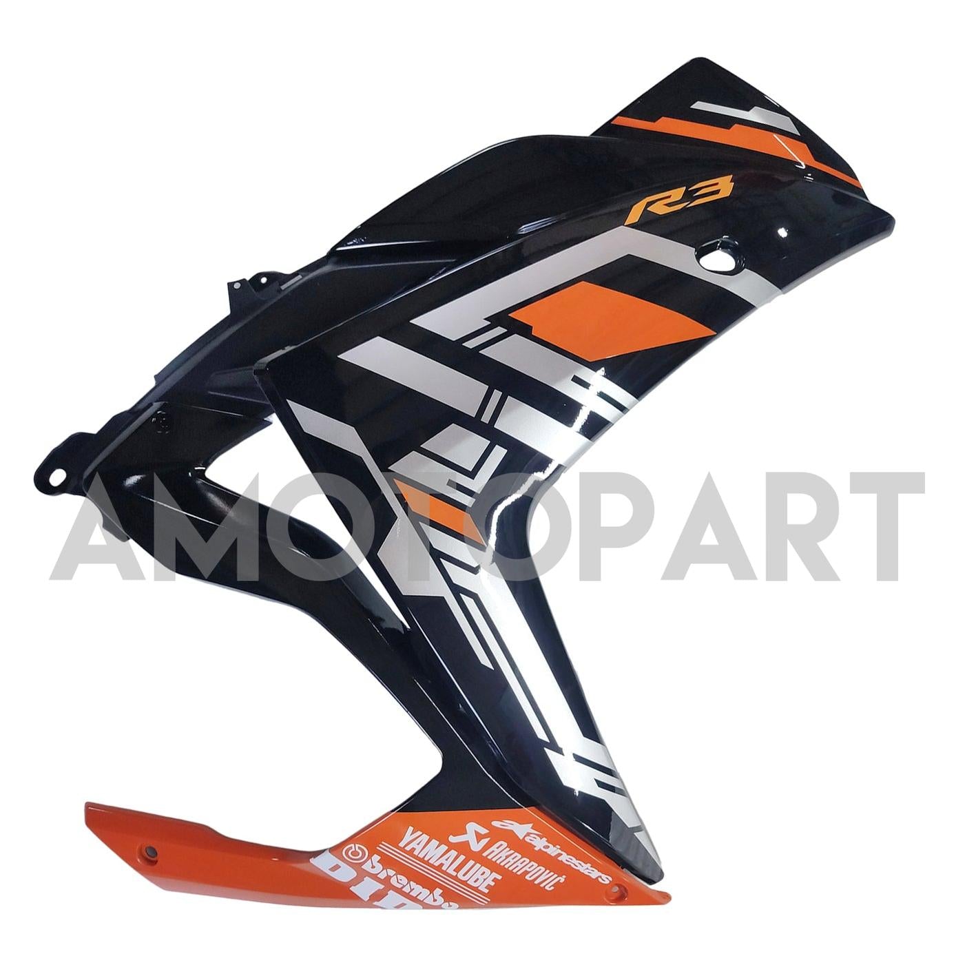Amotopart YZF-R3 2014-2018 R25 2015-2017 Yamaha Black&Orange Fairing Kit