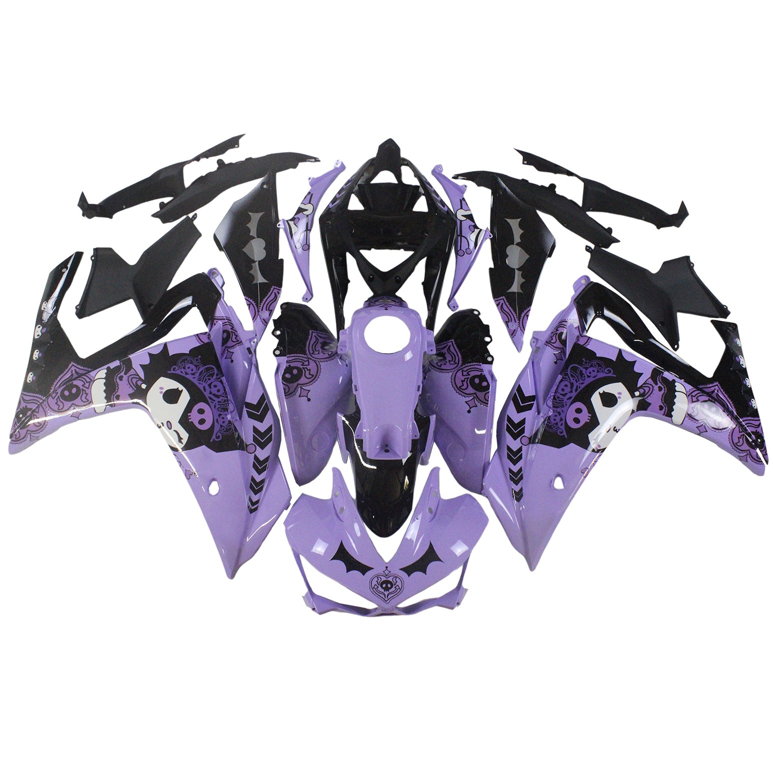 Amotopart YZF-R3 2014-2018 R25 2015-2017 Yamaha Purple & Black Failing Kit