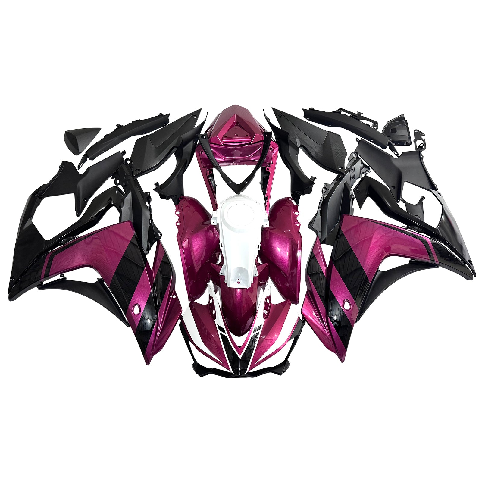 Amotopart Yamaha 2014-2018 YZF R3 2015-2017 YZF R25 Pink Black Fairing Kit