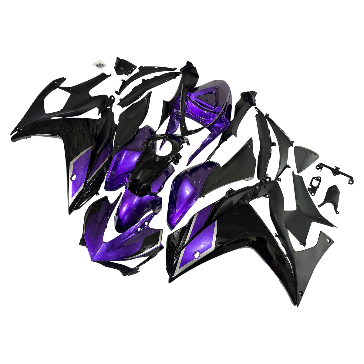 Amotopart Yamaha 2014-2018 YZF R3 2015-2017 YZF R25 Purple & Black Fairing Kit