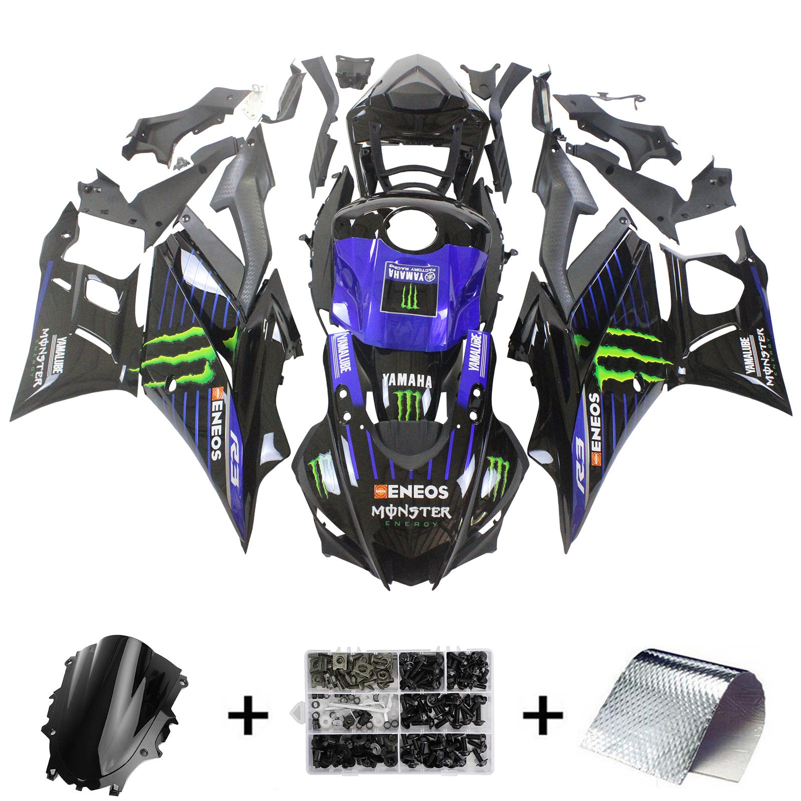 Amotopart Yamaha 2019-2021 YZF-R3 R25 Fairing Kit